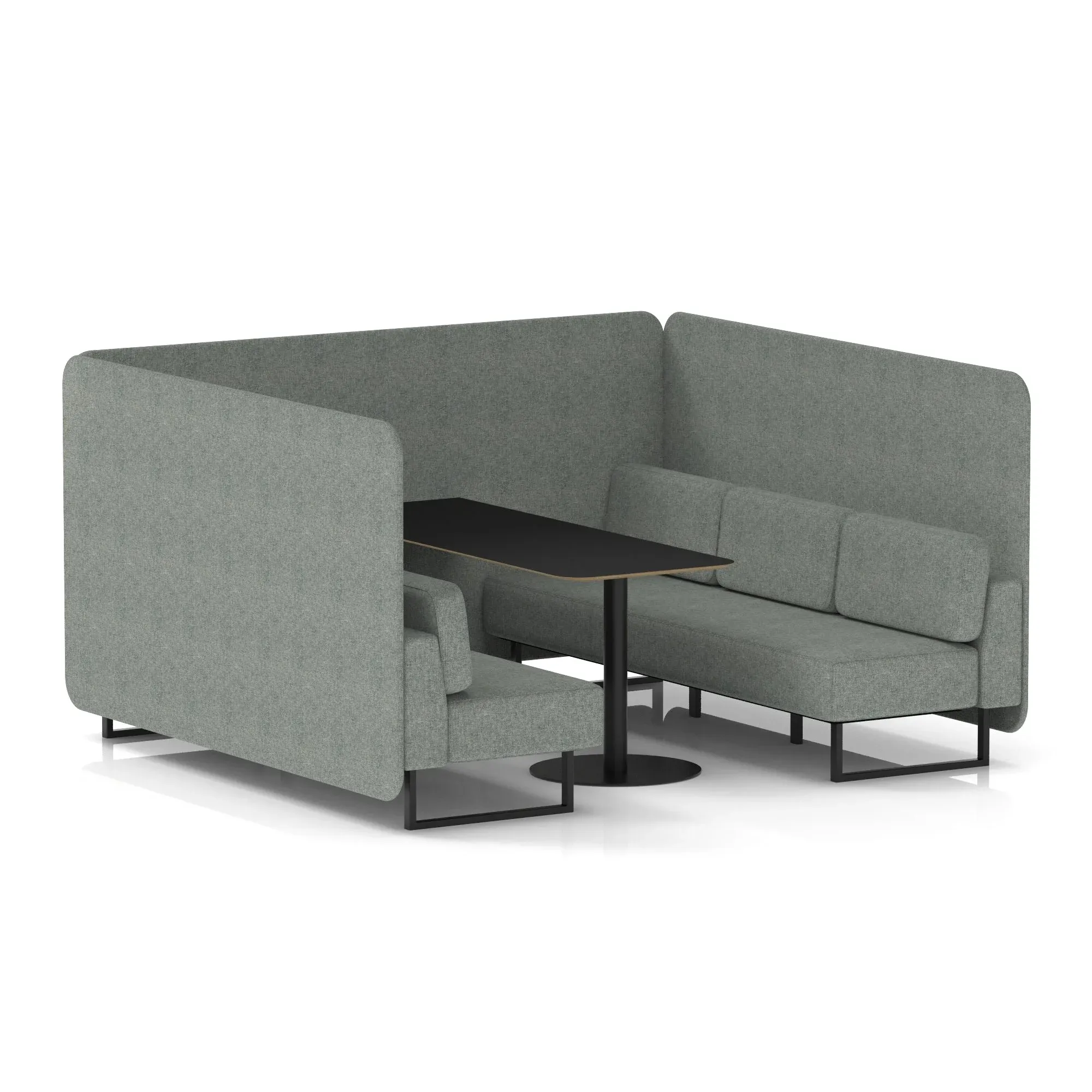 EE - Brixworth Bench Booth With Black Table In Single Tone