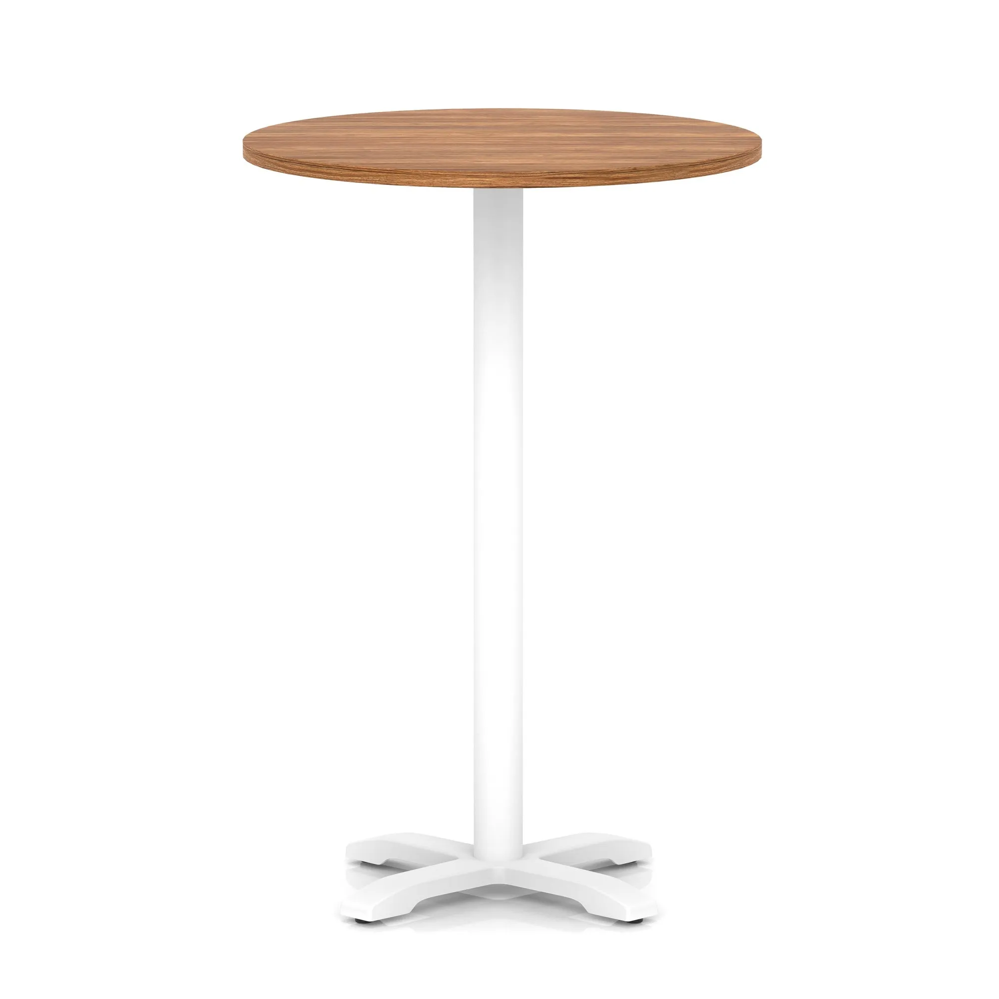EE - Italia Round Poseur Table With Cross Base White Leg