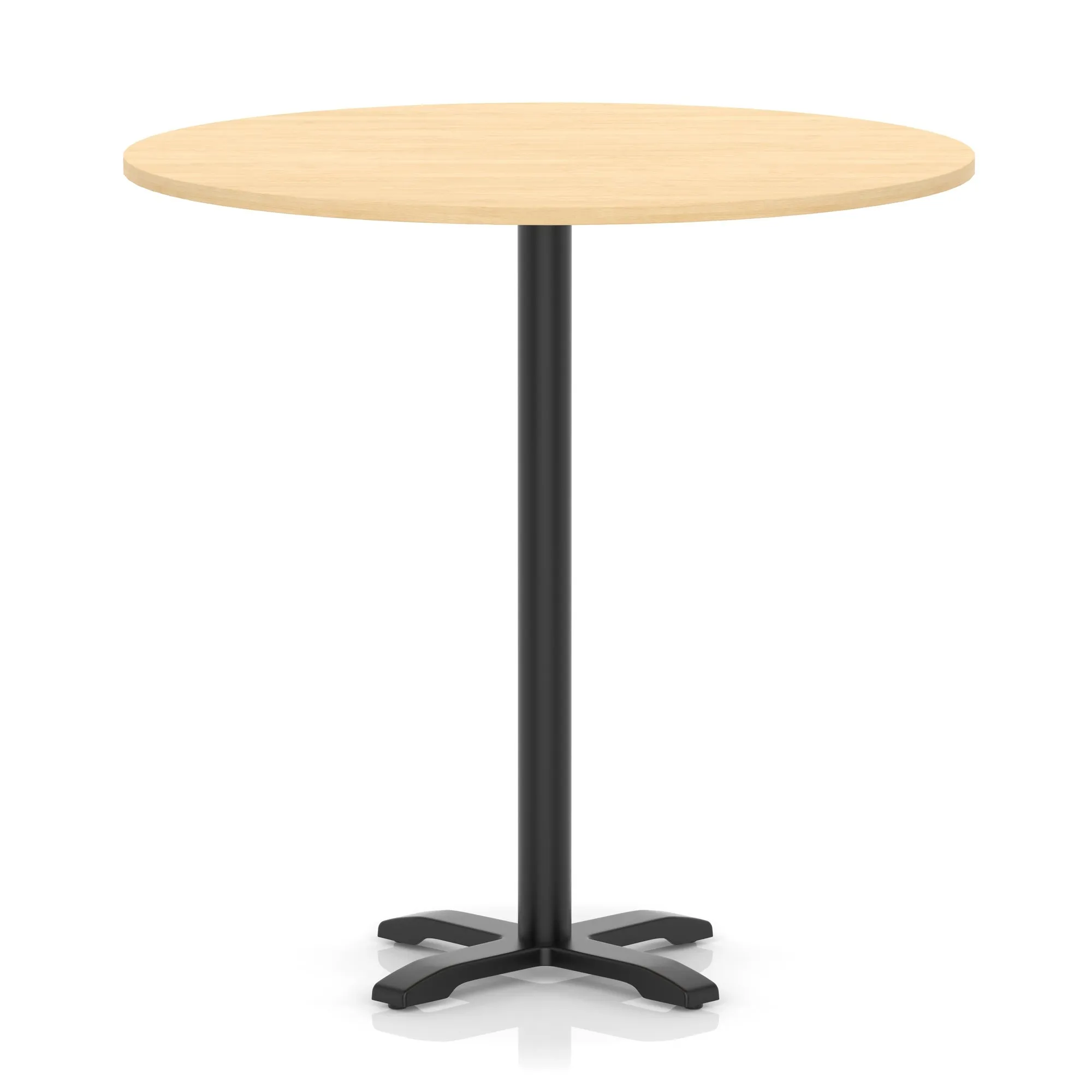 Italia Round Poseur Table With Cross Base Black Leg