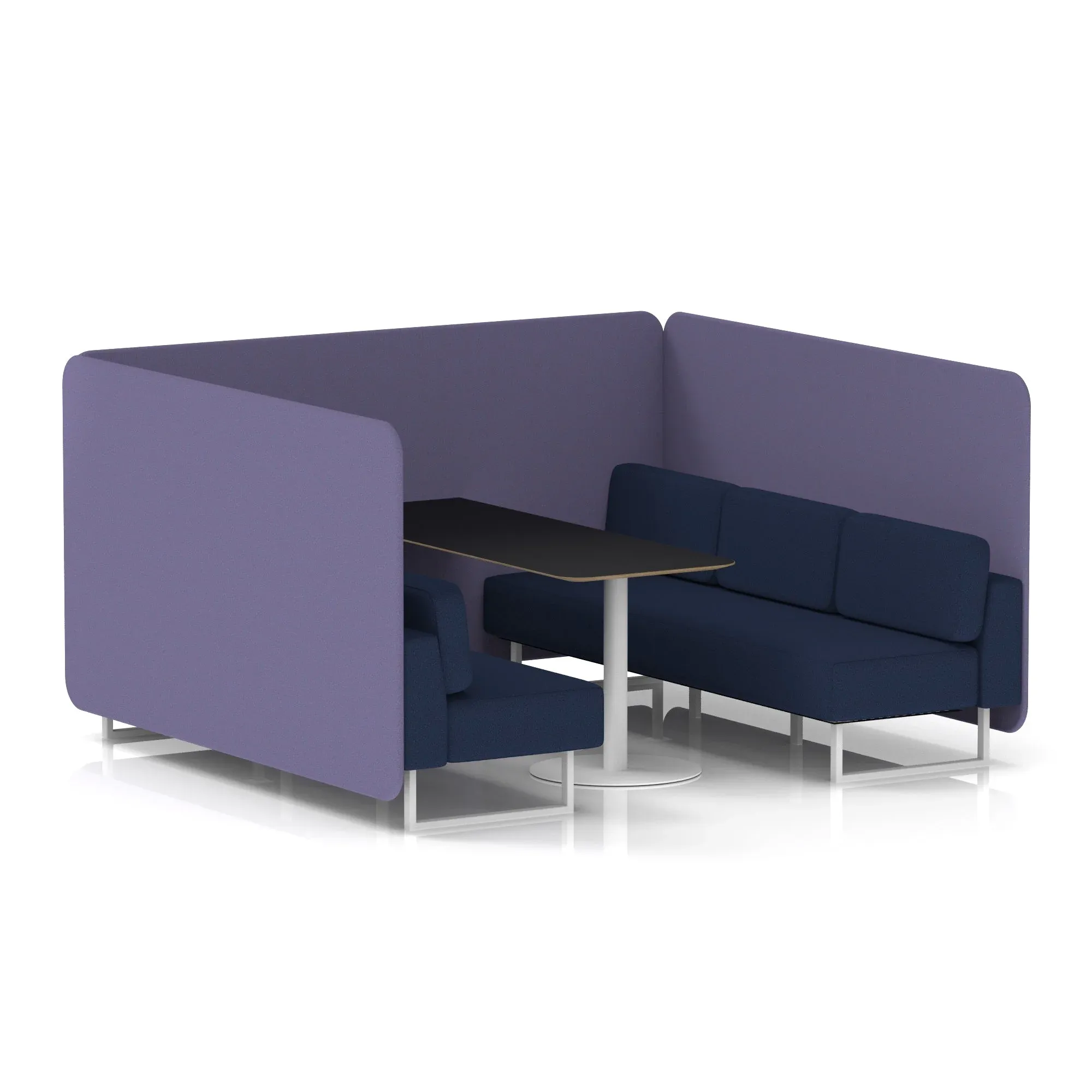 Brixworth Bench Booth With Black Table In Two Tone