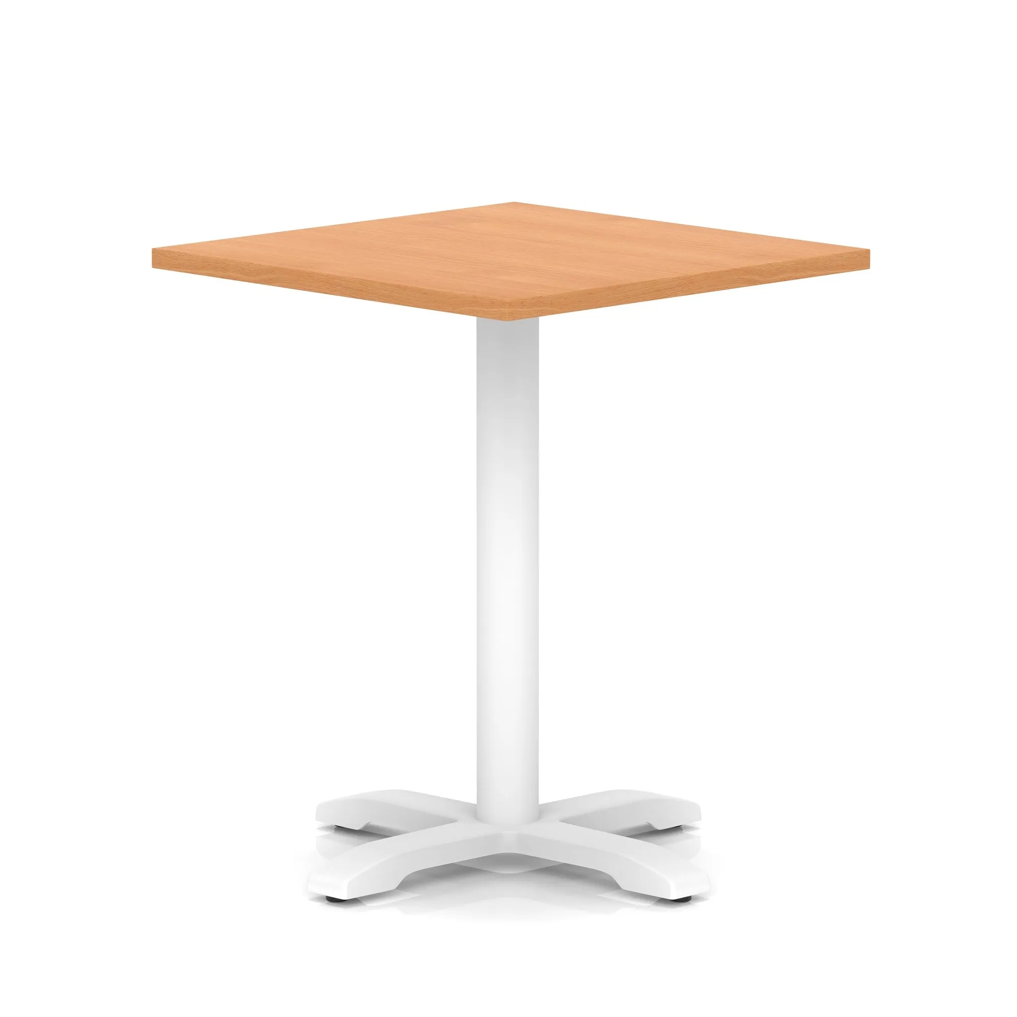 Italia Square Poseur Table With Cross Base White Leg