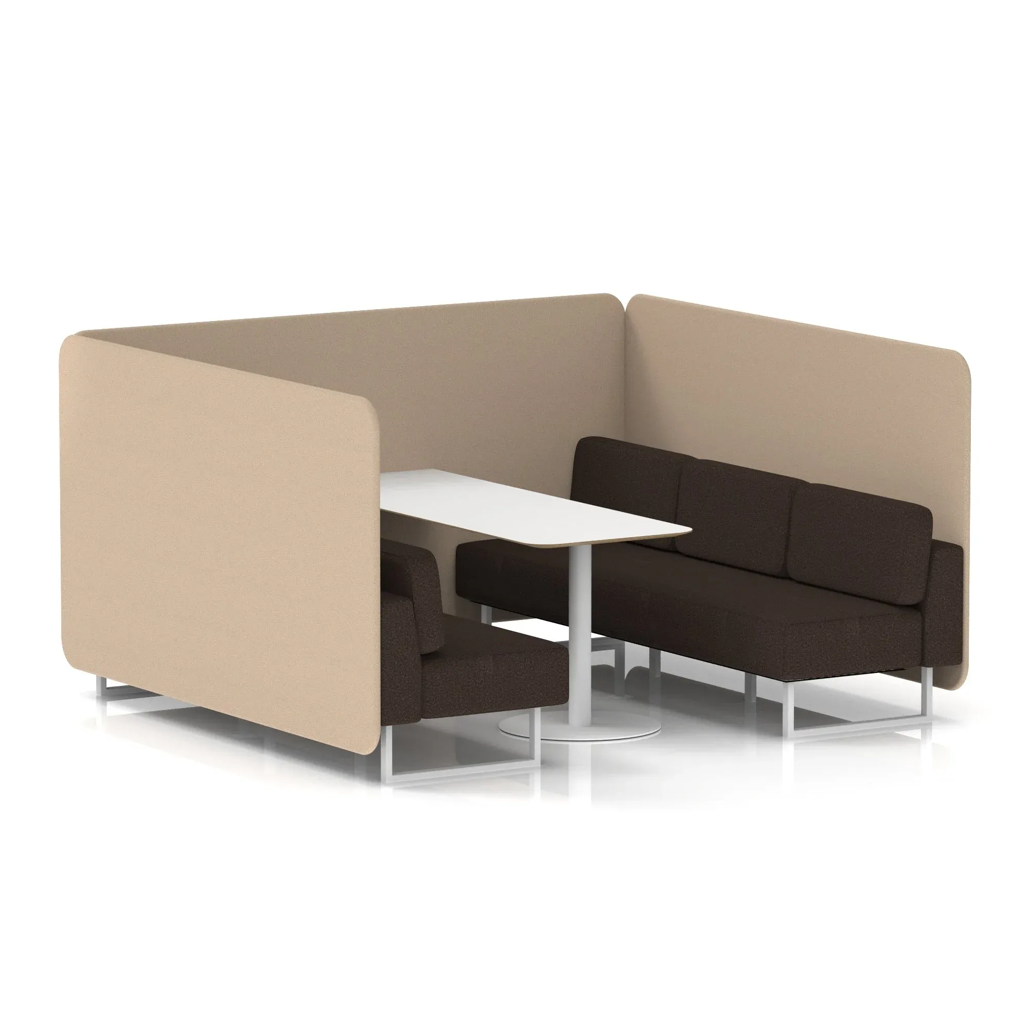 Brixworth Bench Booth With White Table In Two Tone