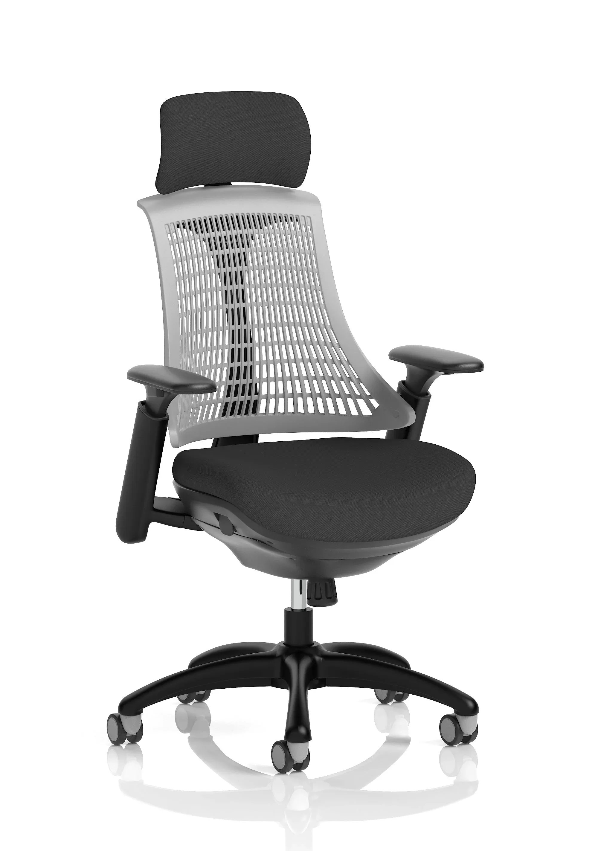 Flex Medium Back Black Frame Task Operator Office Chair with Arms