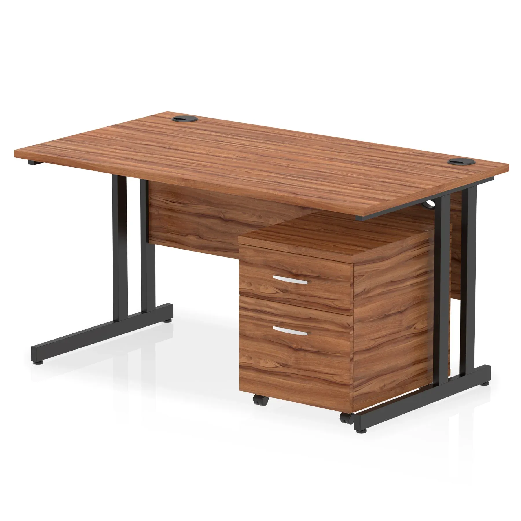 EE - Impulse 1400mm Cantilever Straight Desk With Mobile Pedestal
