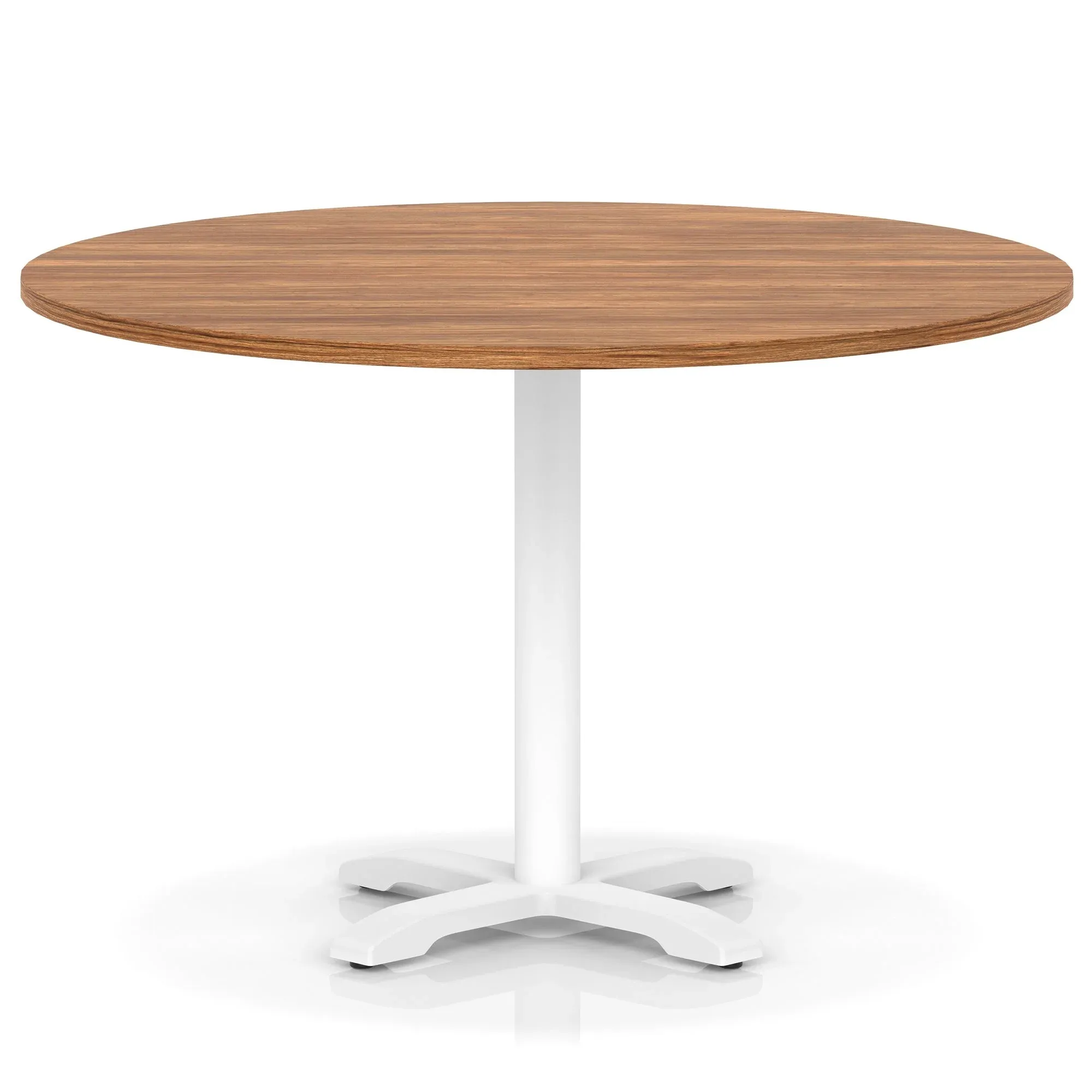 EE - Italia Round Poseur Table With Cross Base White Leg