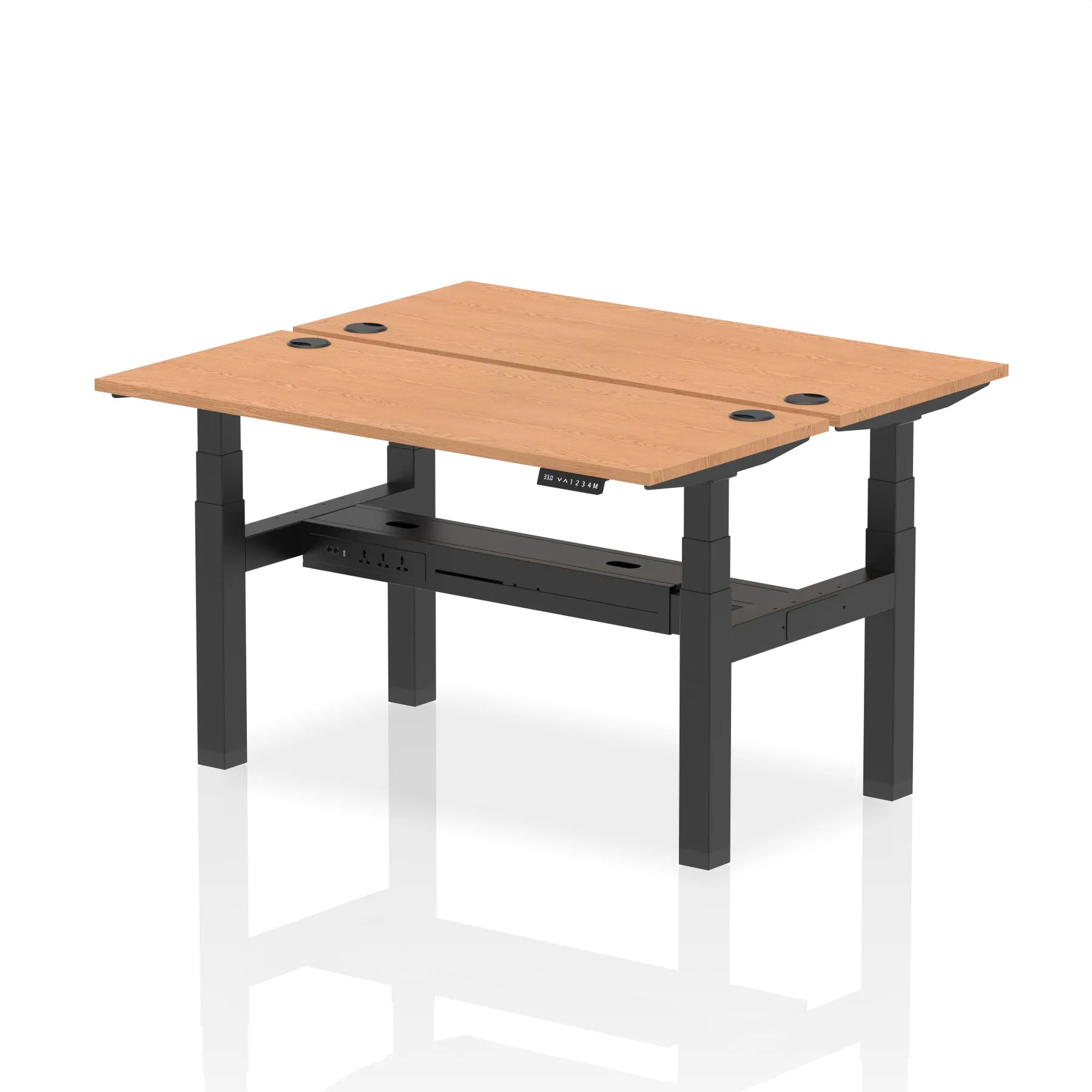 Air Back-to-Back Slimline Height Adjustable Bench Desk - 2 Person