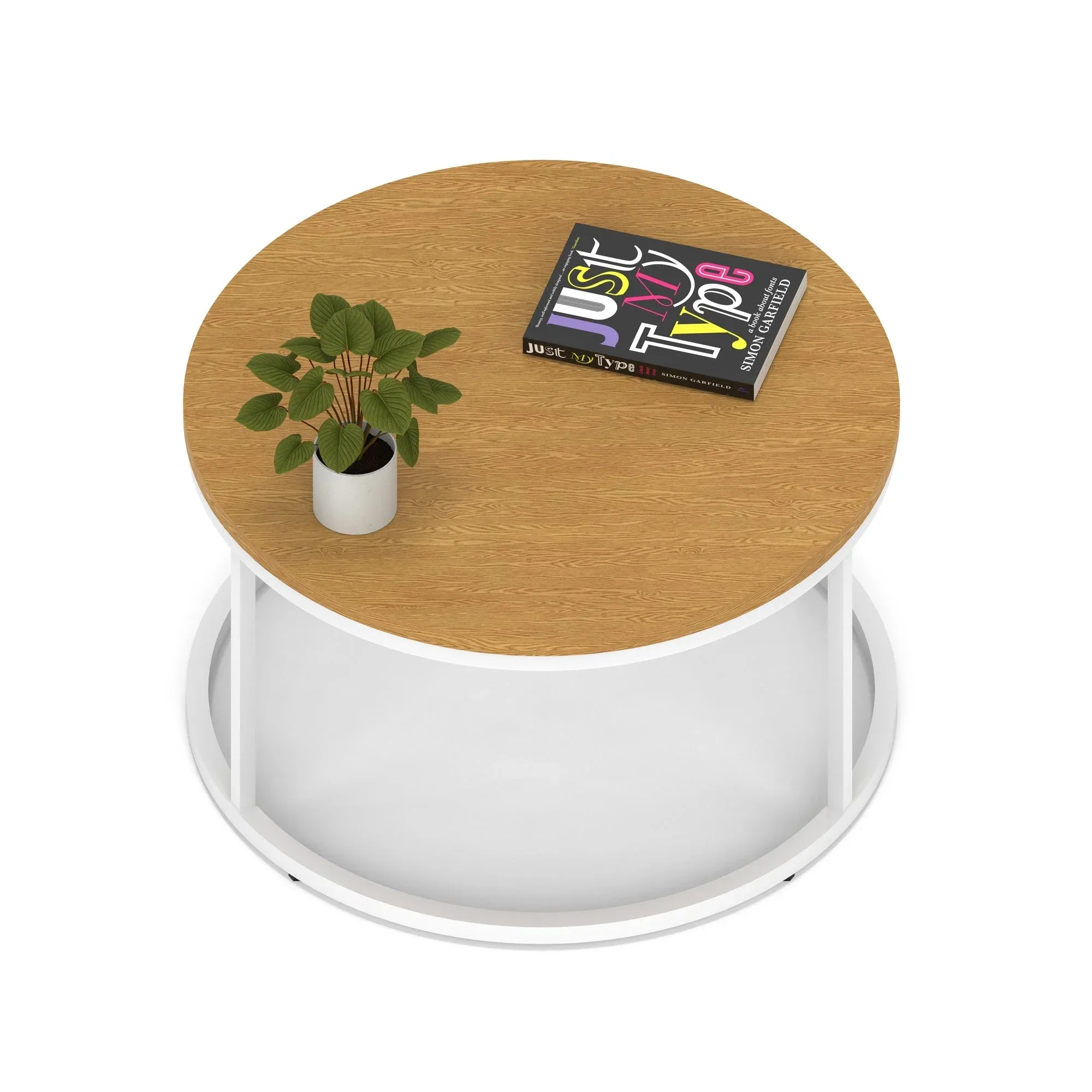 Impulse Round Coffee Table With Metal Frame