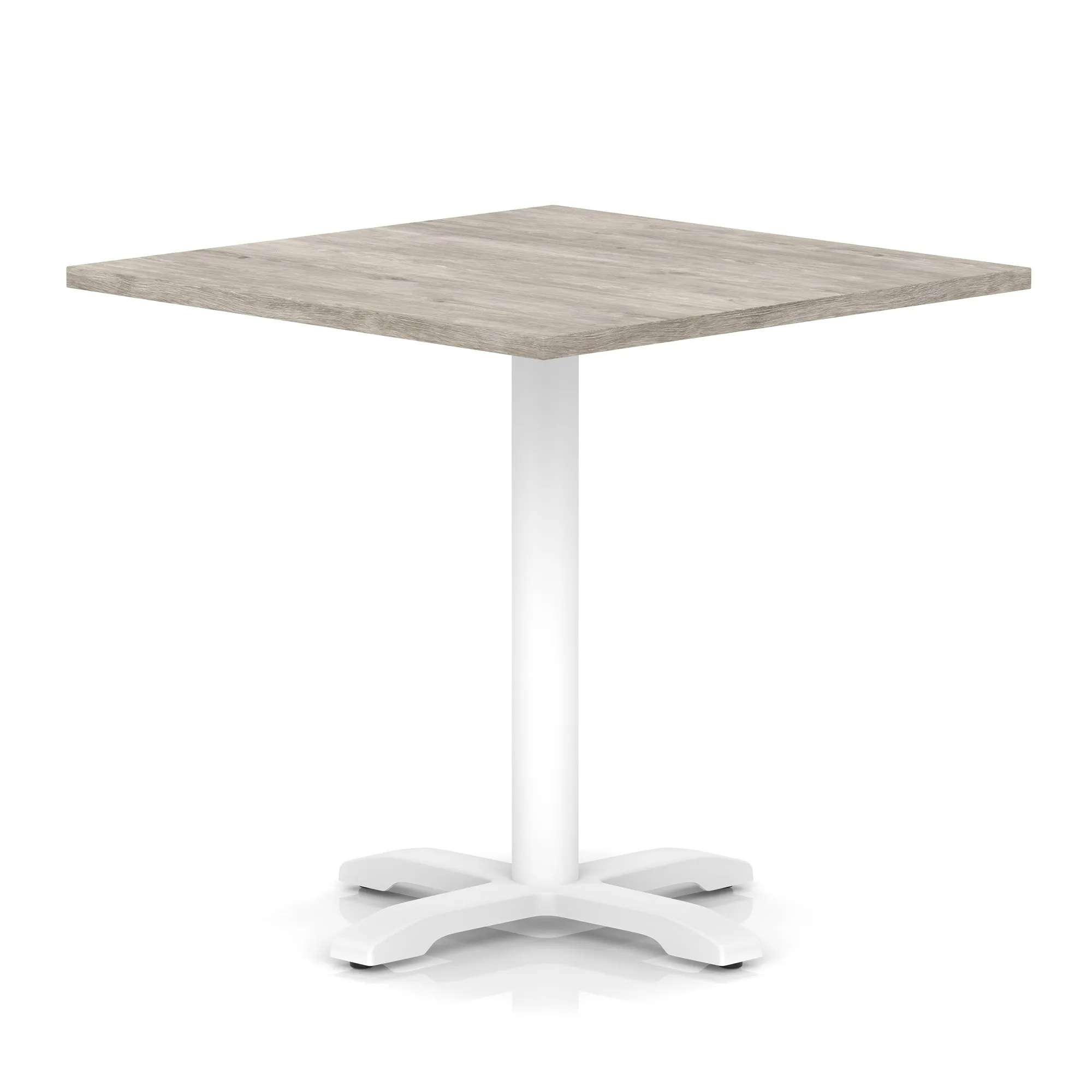 EE - Italia Square Poseur Table With Cross Base White Leg