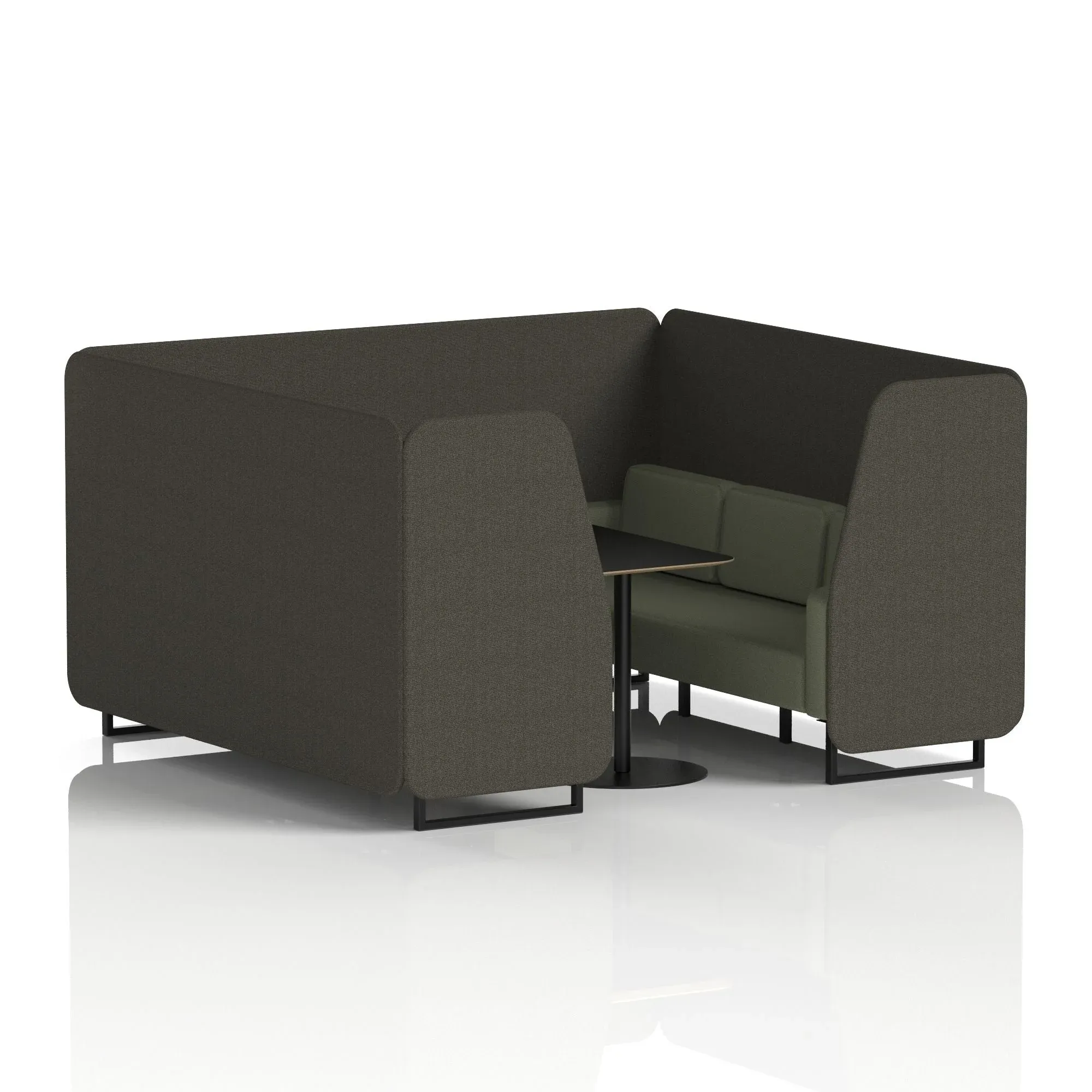 Brixworth Booth With Black Table In Two Tone