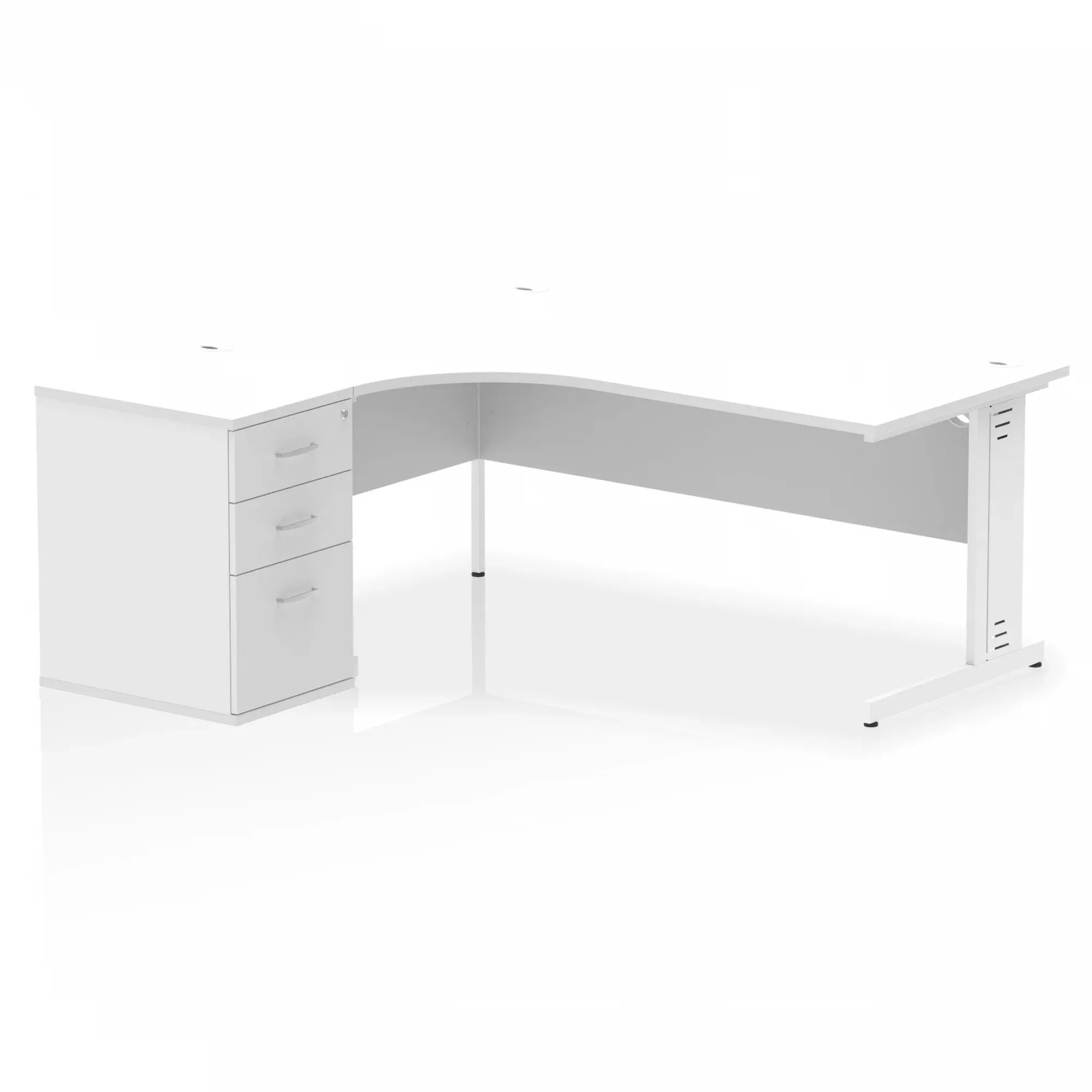 Impulse 1800mm Cable Managed Left Crescent Desk Workstation