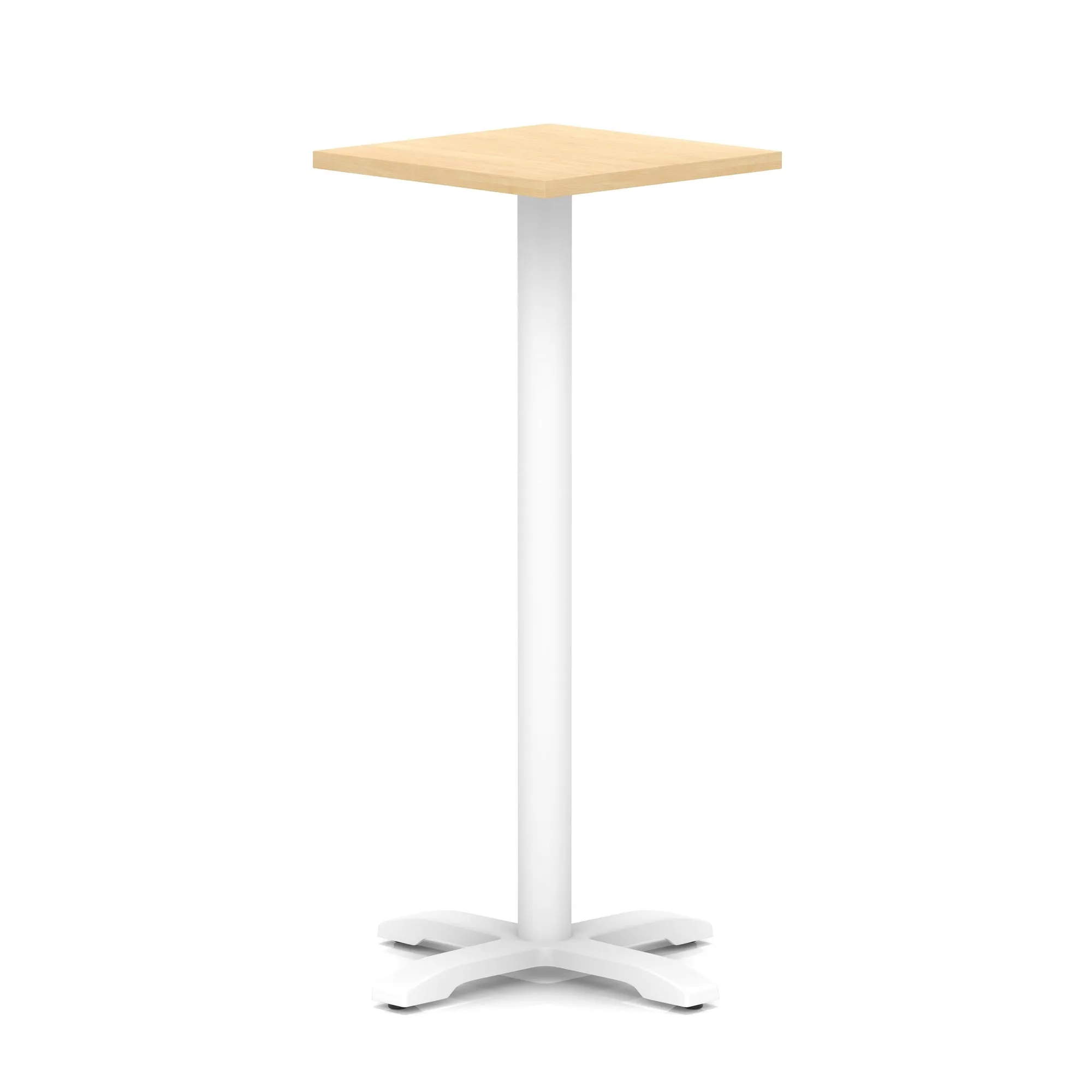 EE - Italia Square Poseur Table With Cross Base White Leg
