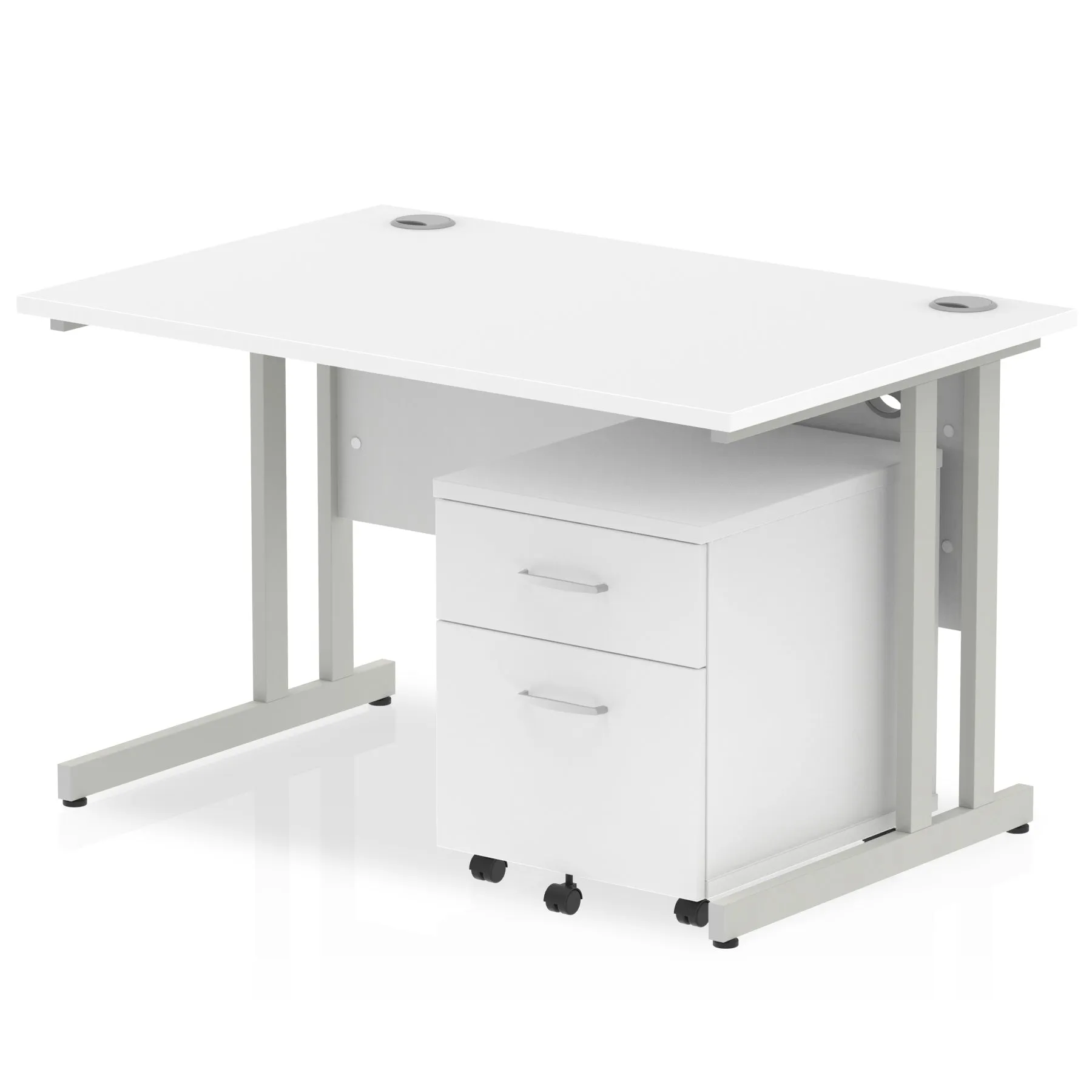 EE - Impulse 1200mm Cantilever Straight Desk With Mobile Pedestal