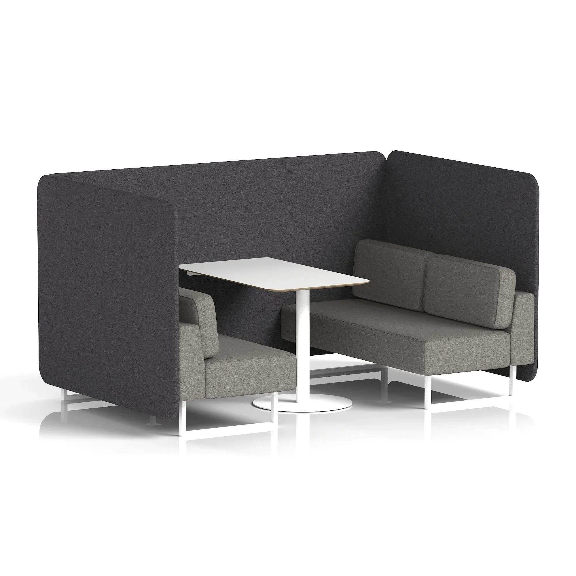 Brixworth Bench Booth With White Table In Two Tone