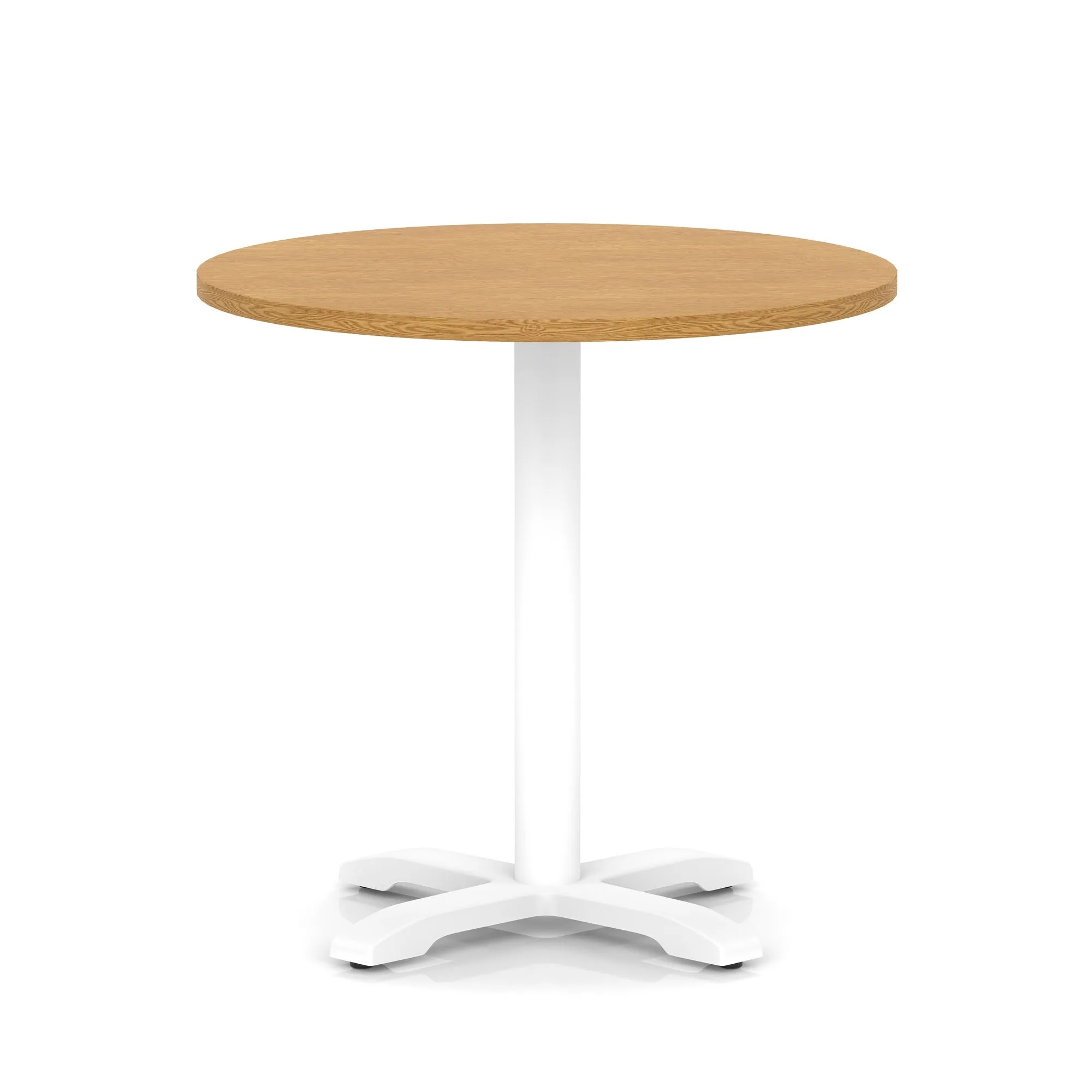 EE - Italia Round Poseur Table With Cross Base White Leg