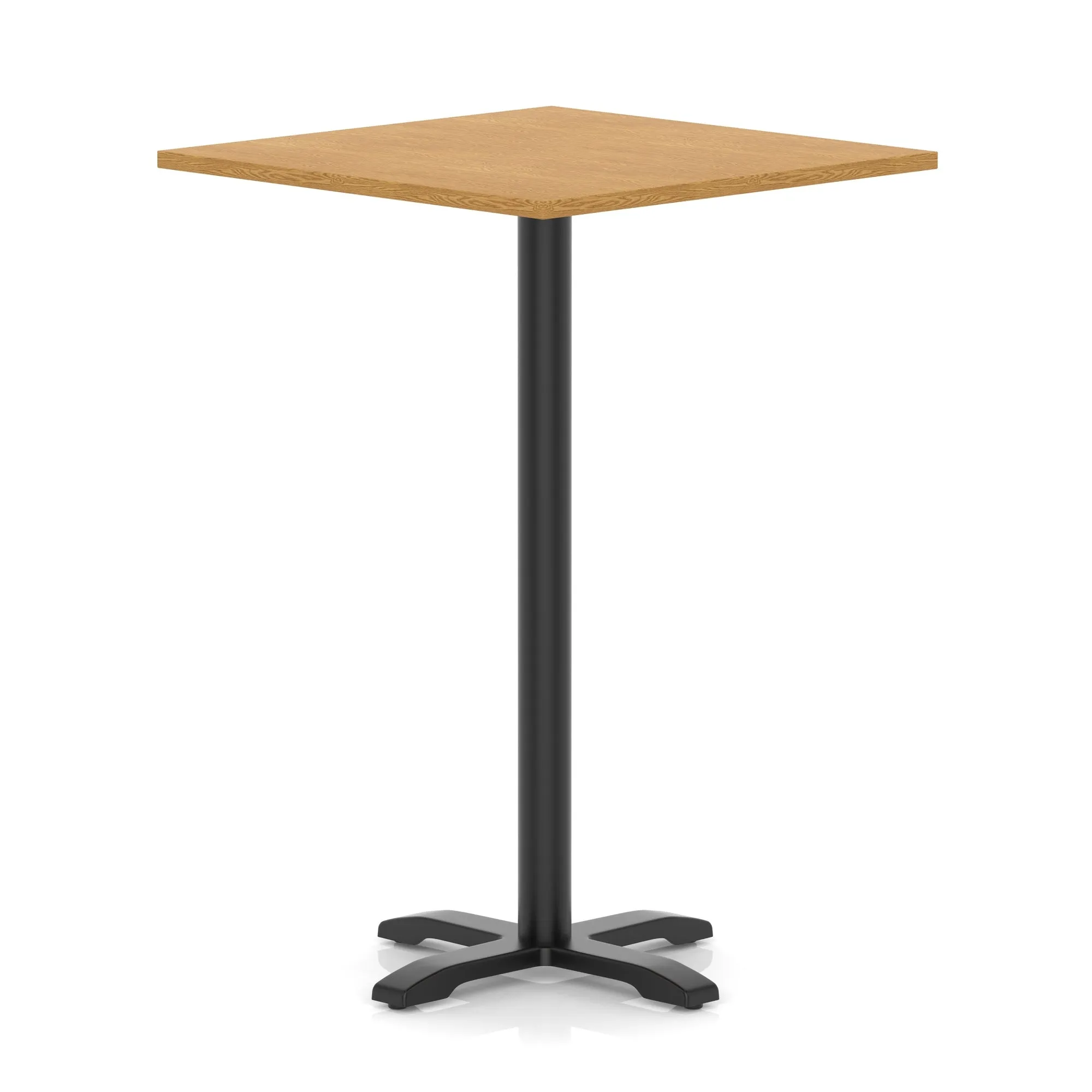 Italia Square Poseur Table With Cross Base Black Leg