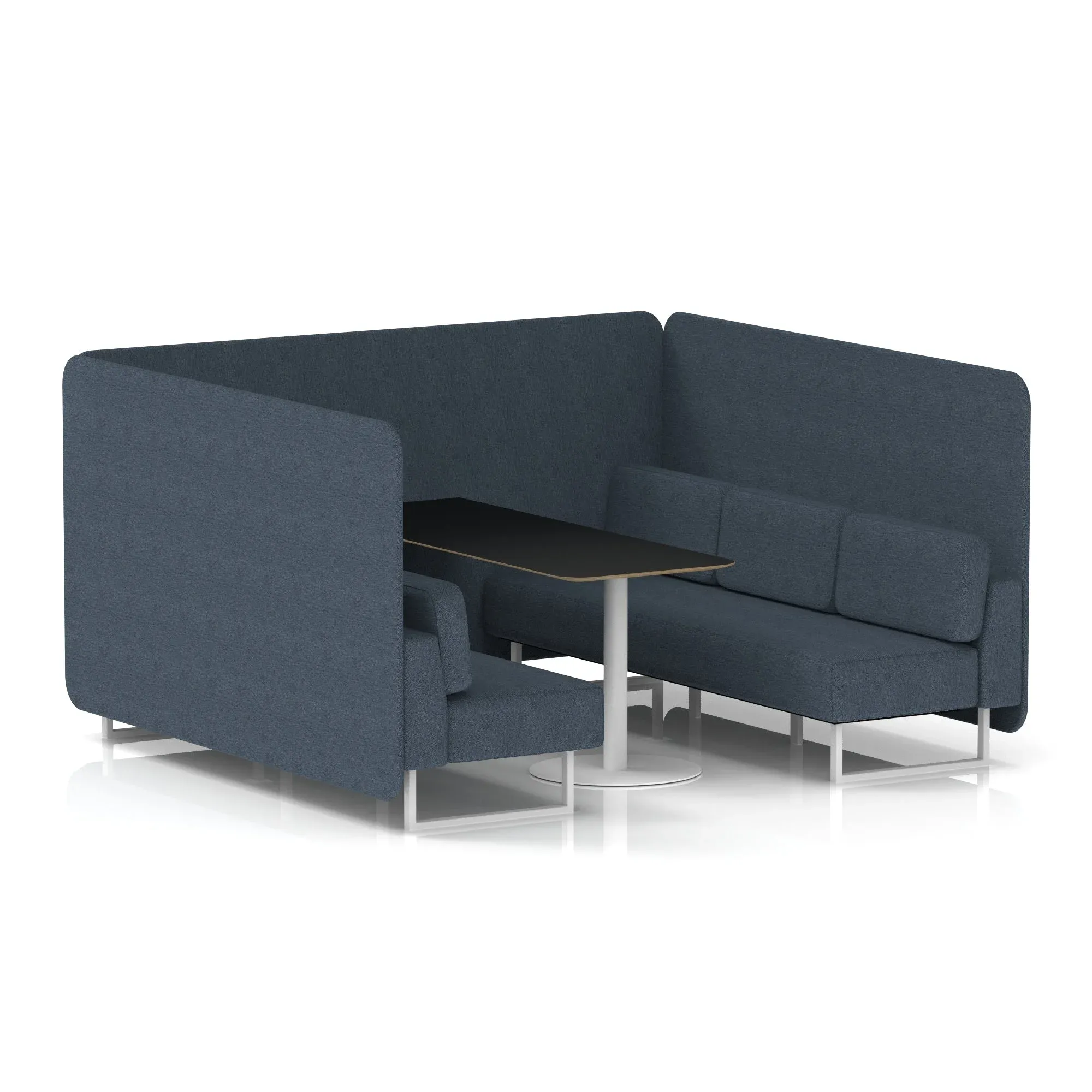 EE - Brixworth Bench Booth With Black Table In Single Tone
