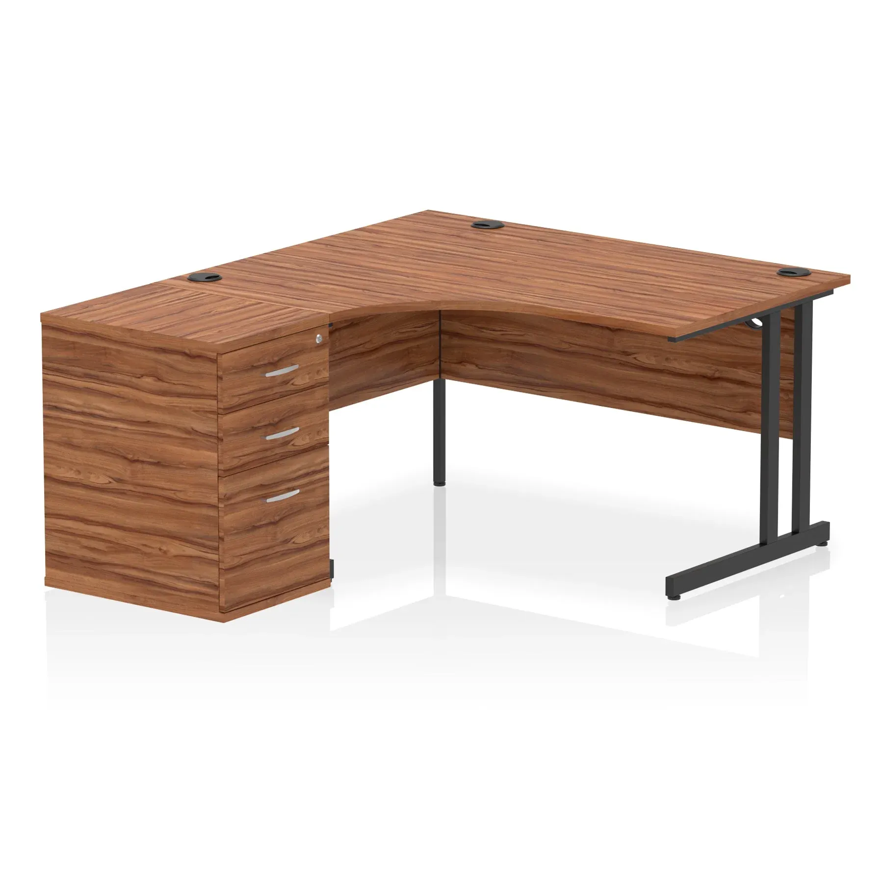 EE - Impulse 1400mm Cantilever Left Crescent Desk Workstation