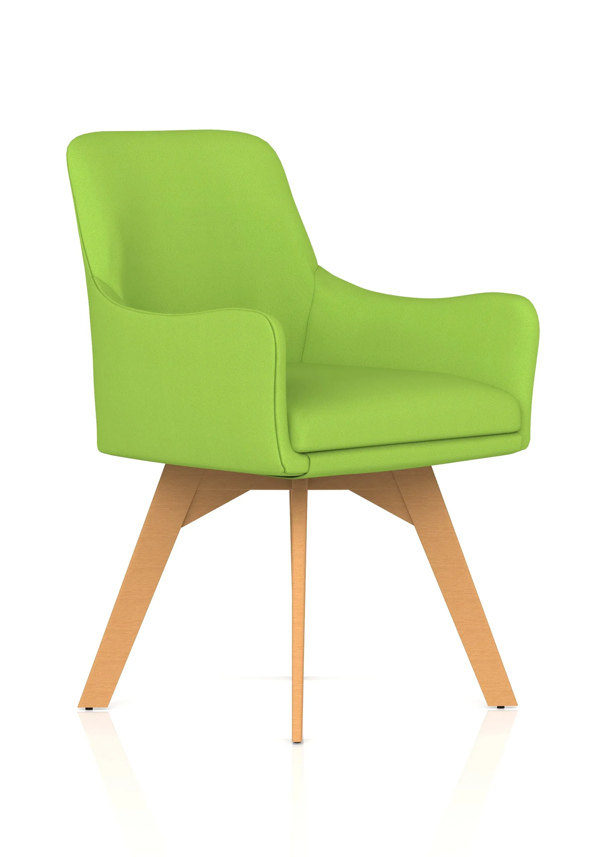 Carmen Grey Fabric Wooden Leg Visitor Chair