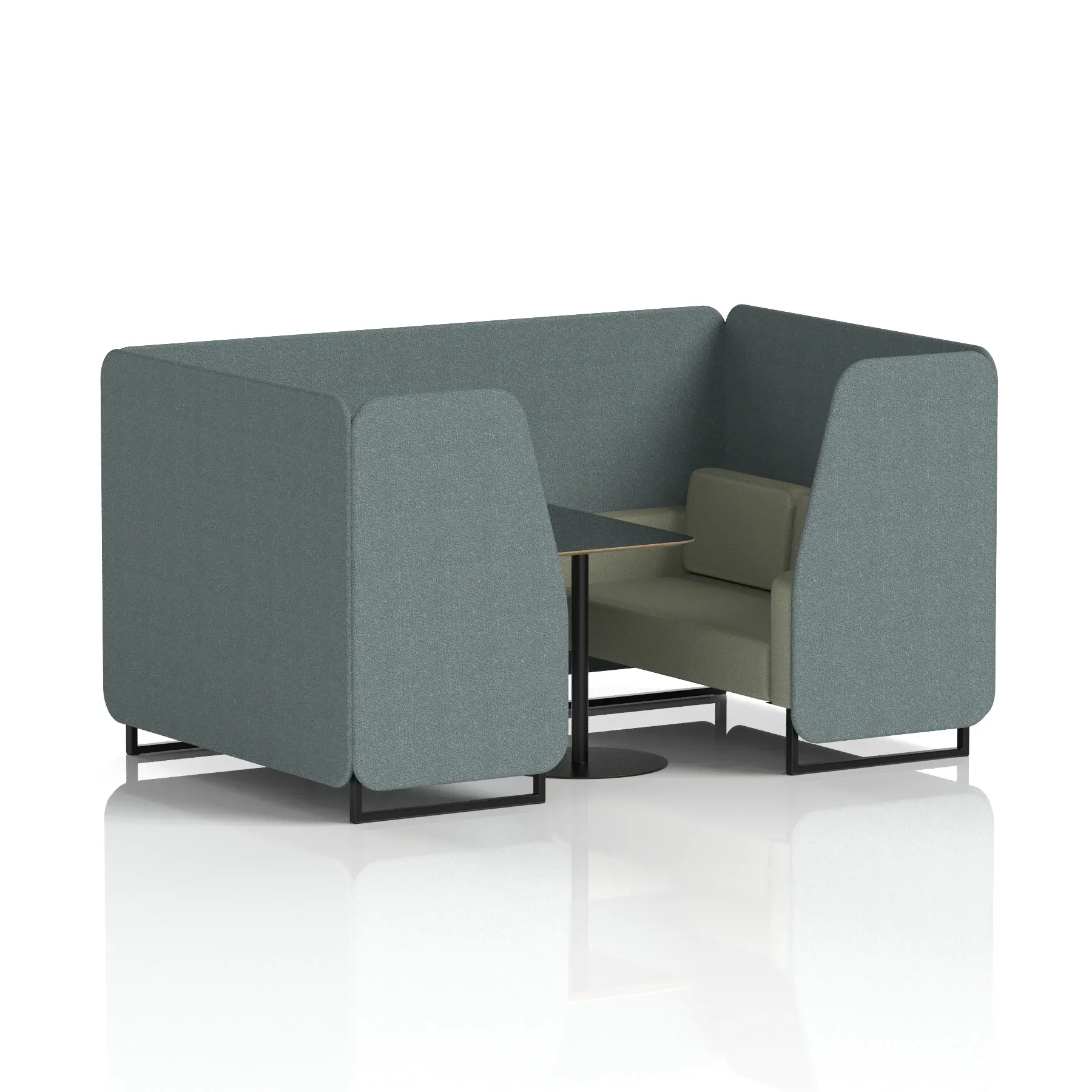 Brixworth Booth With Black Table In Two Tone