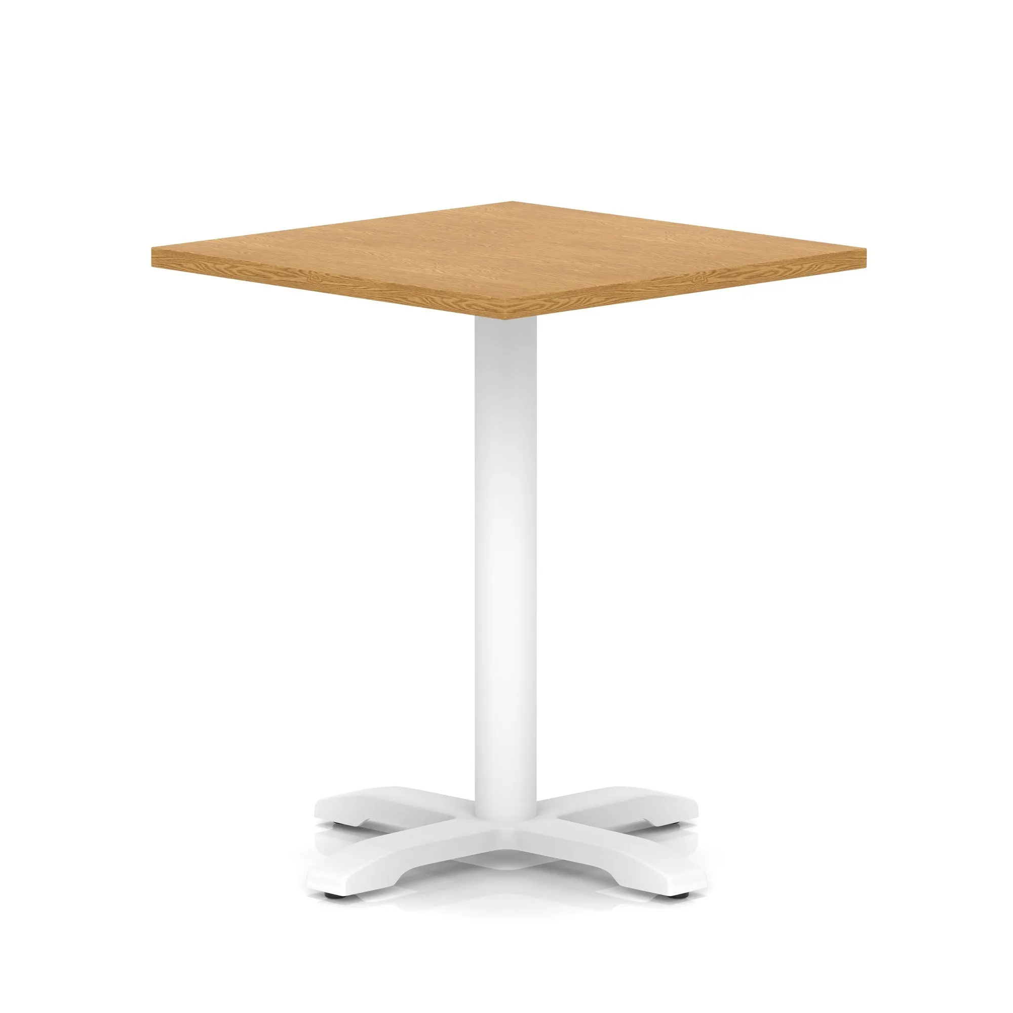EE - Italia Square Poseur Table With Cross Base White Leg