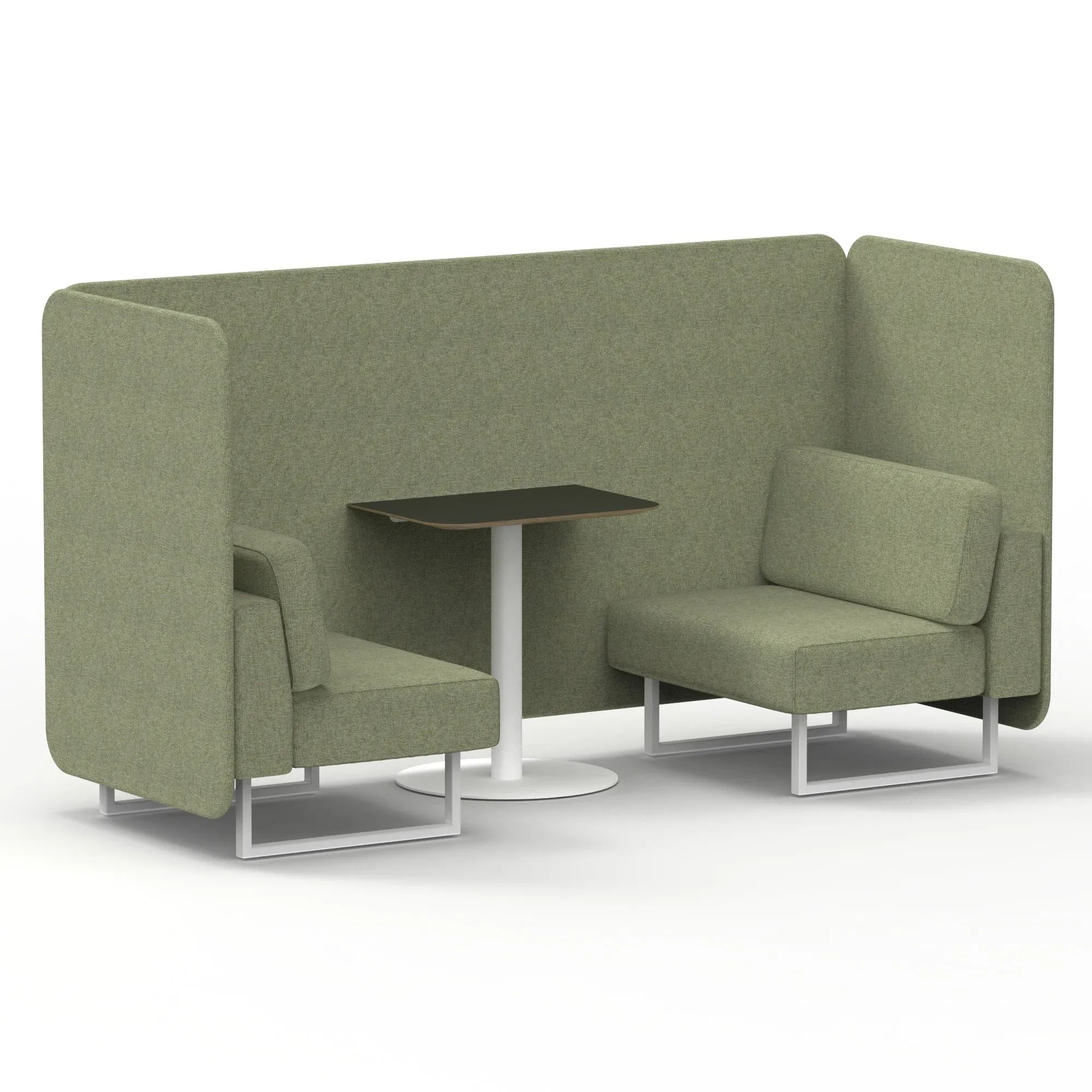Brixworth Bench Booth With Black Table In Single Tone