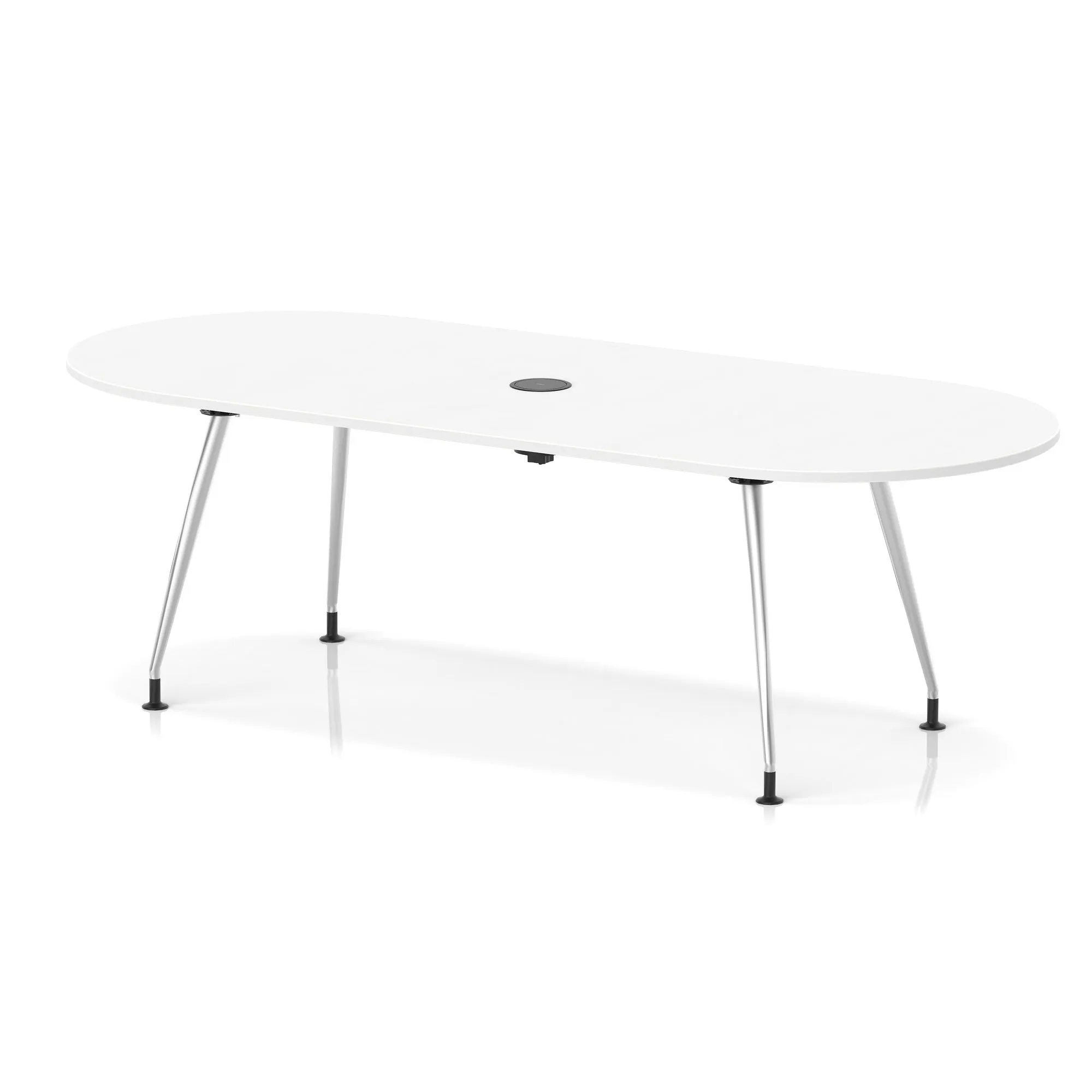 Impulse Volta Boardroom Table With Pop-up Power Module With Silver Leg Frame