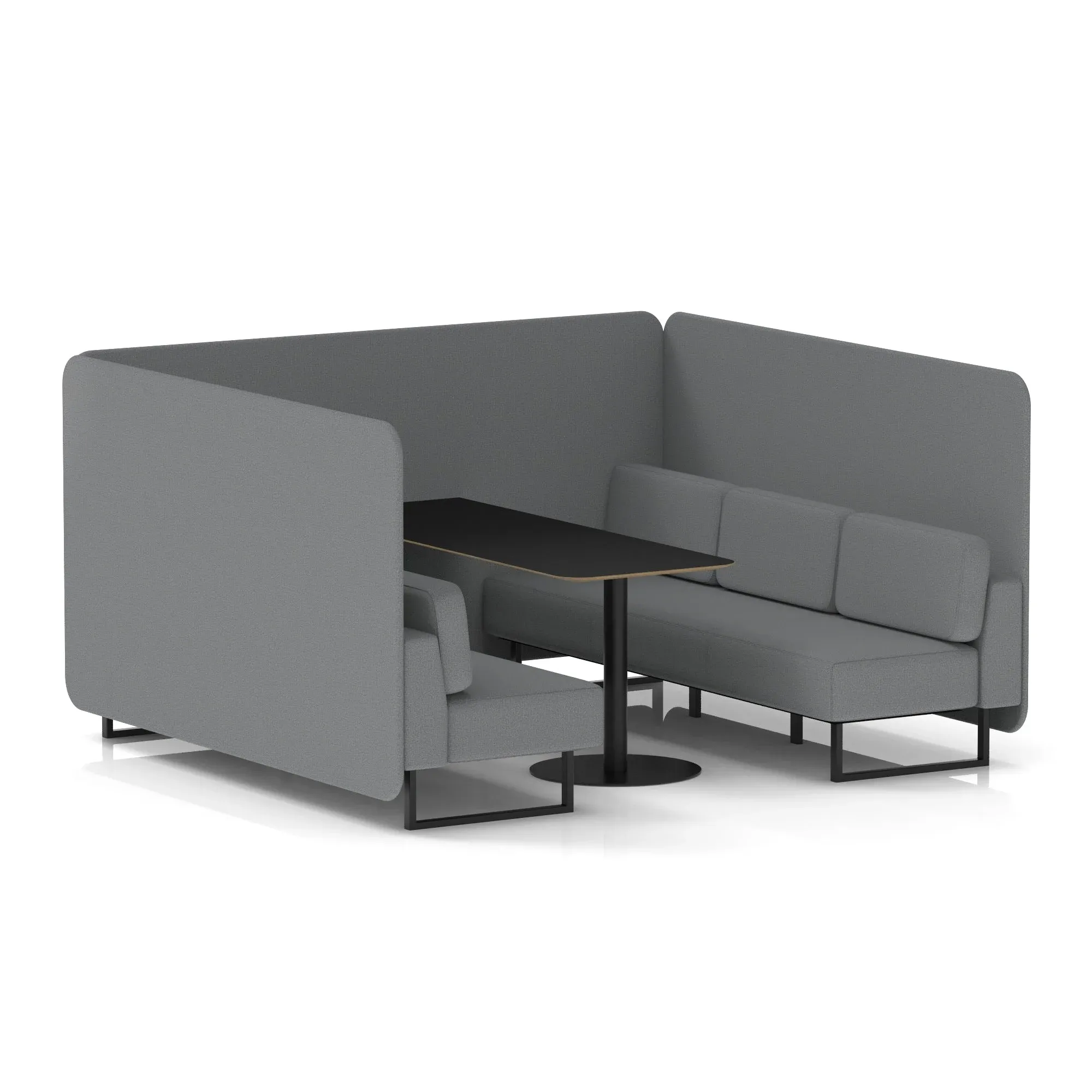 Brixworth Bench Booth With Black Table In Single Tone