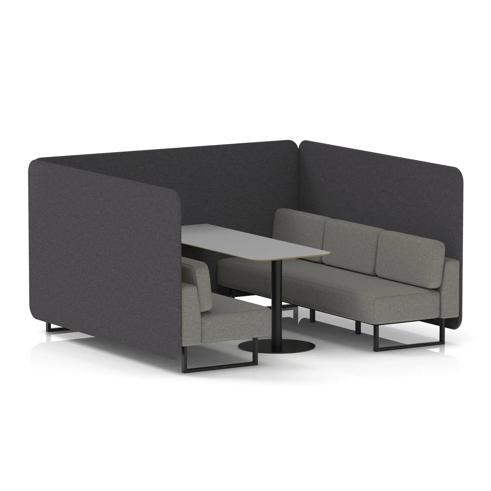 Brixworth Bench Booth With Grey Table In Two Tone