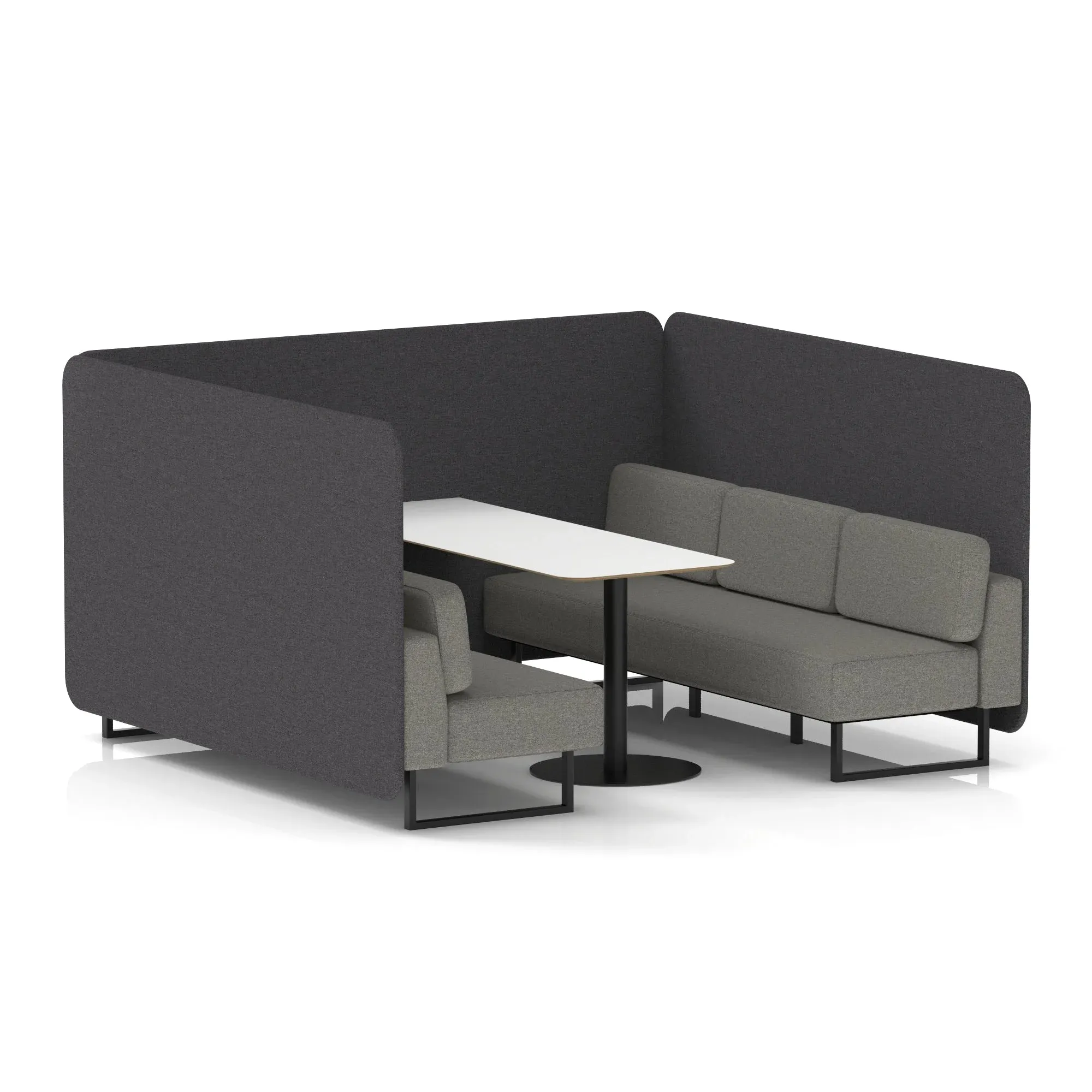 Brixworth Bench Booth With White Table In Two Tone