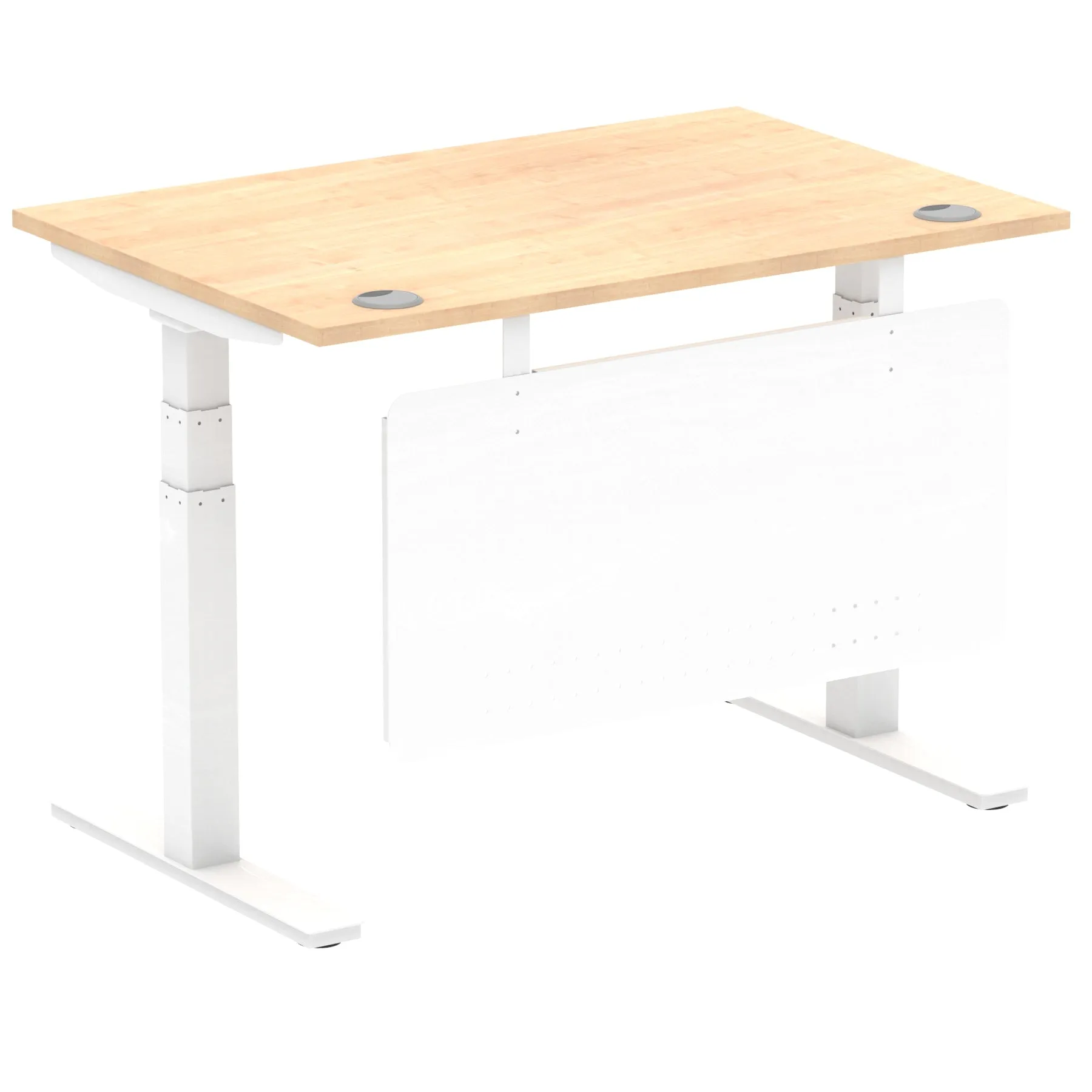 Air Height Adjustable Desk without Cable Ports with Steel Modesty Panel