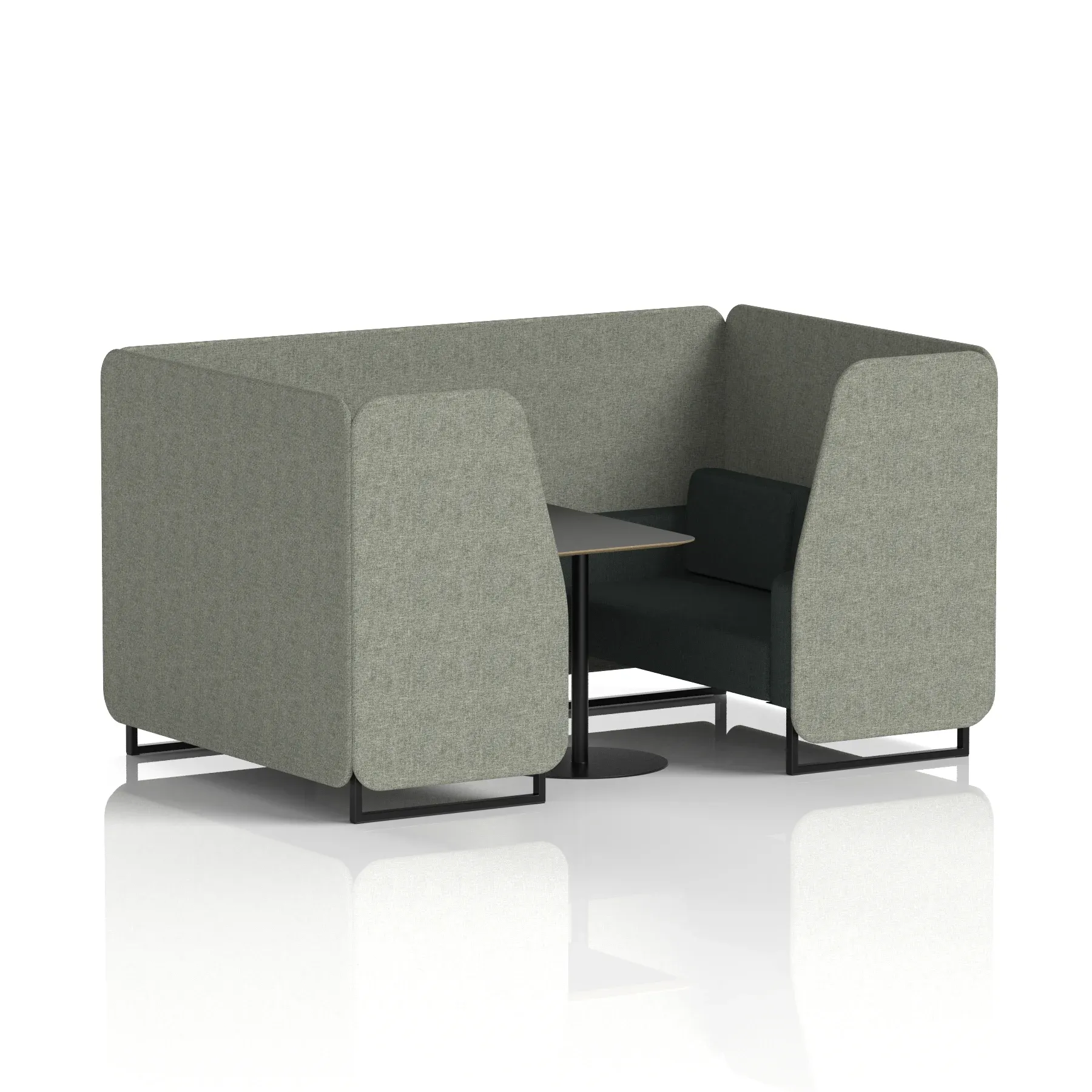 Brixworth Booth With Black Table In Two Tone