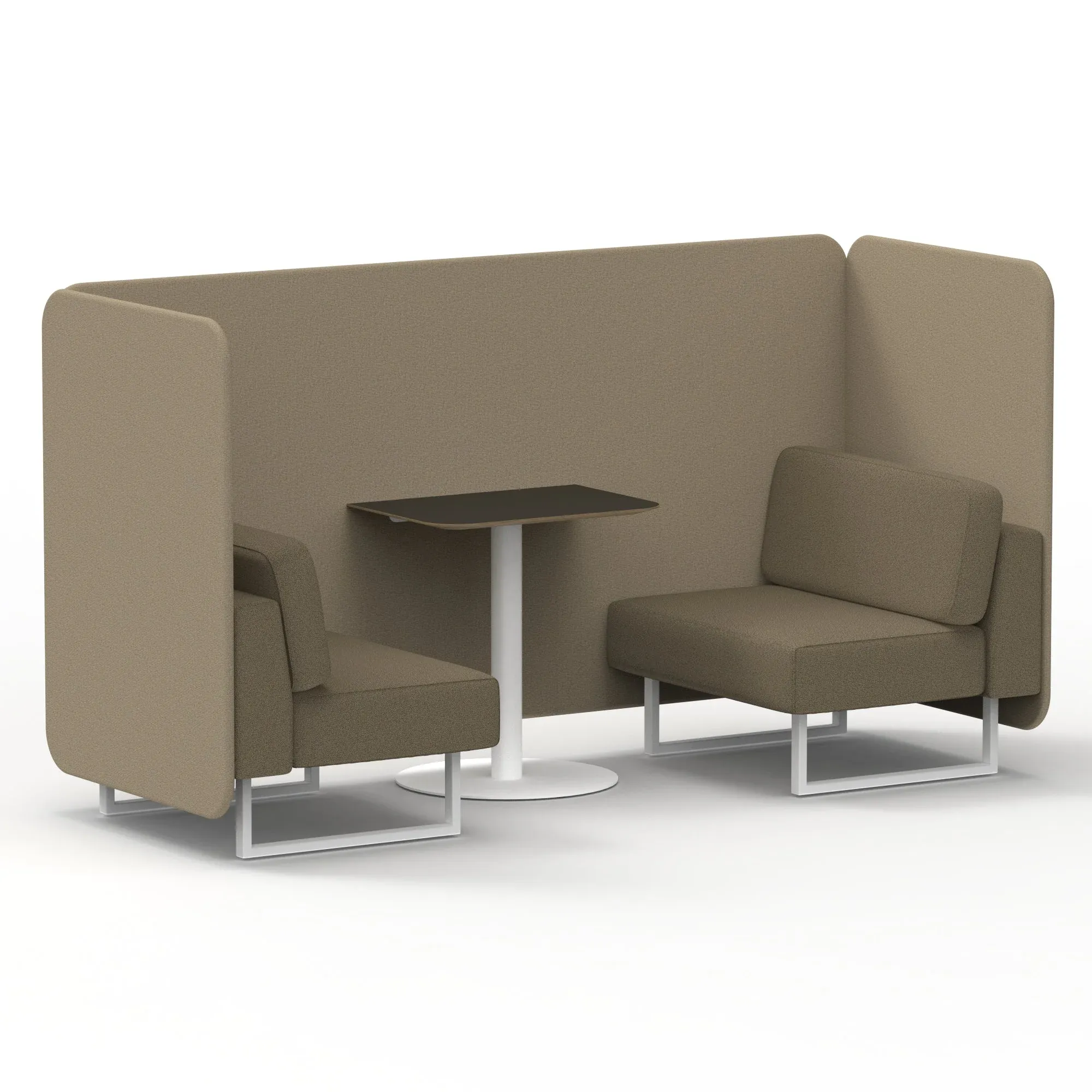 Brixworth Bench Booth With Black Table In Two Tone