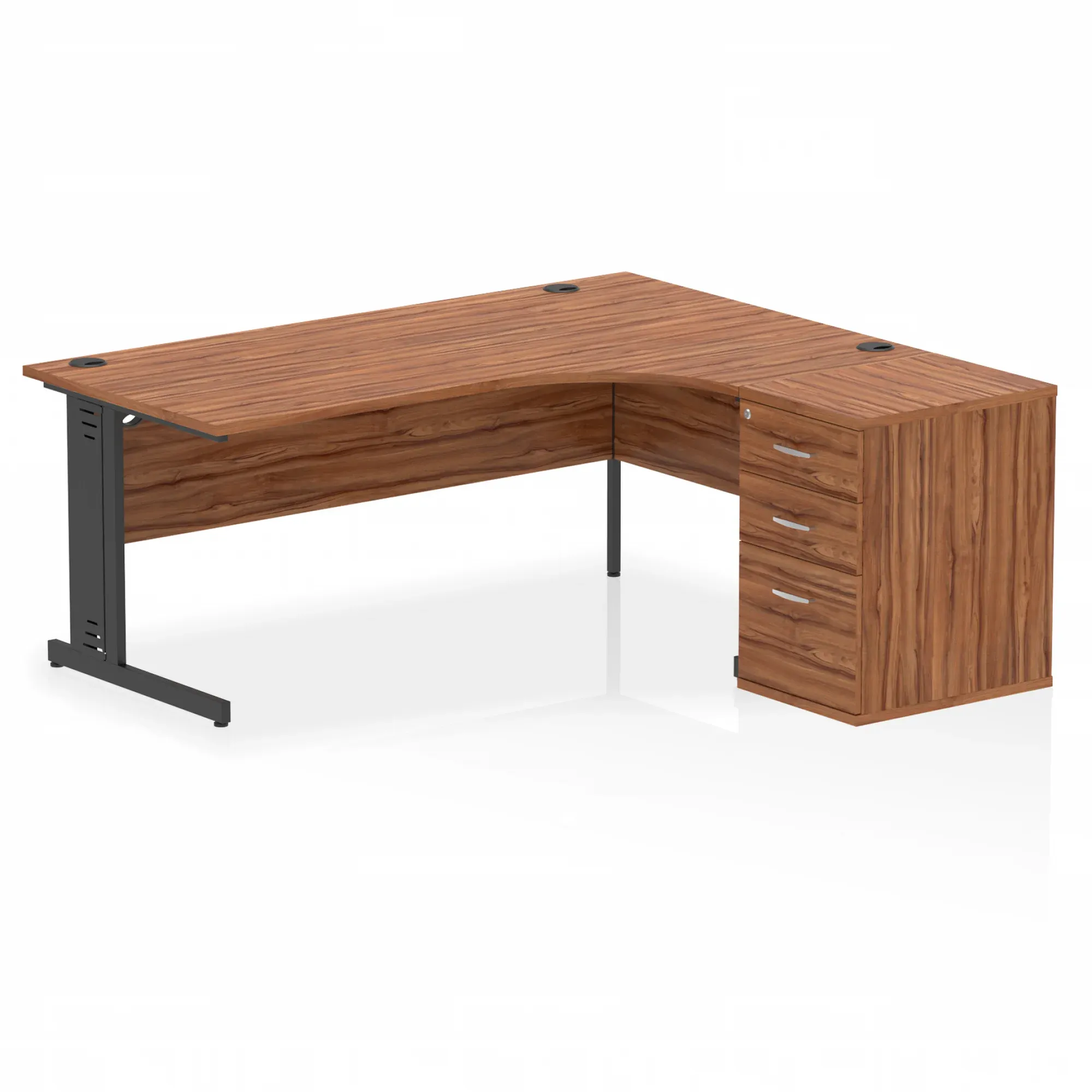 Impulse 1800mm Cable Managed Right Crescent Desk Workstation