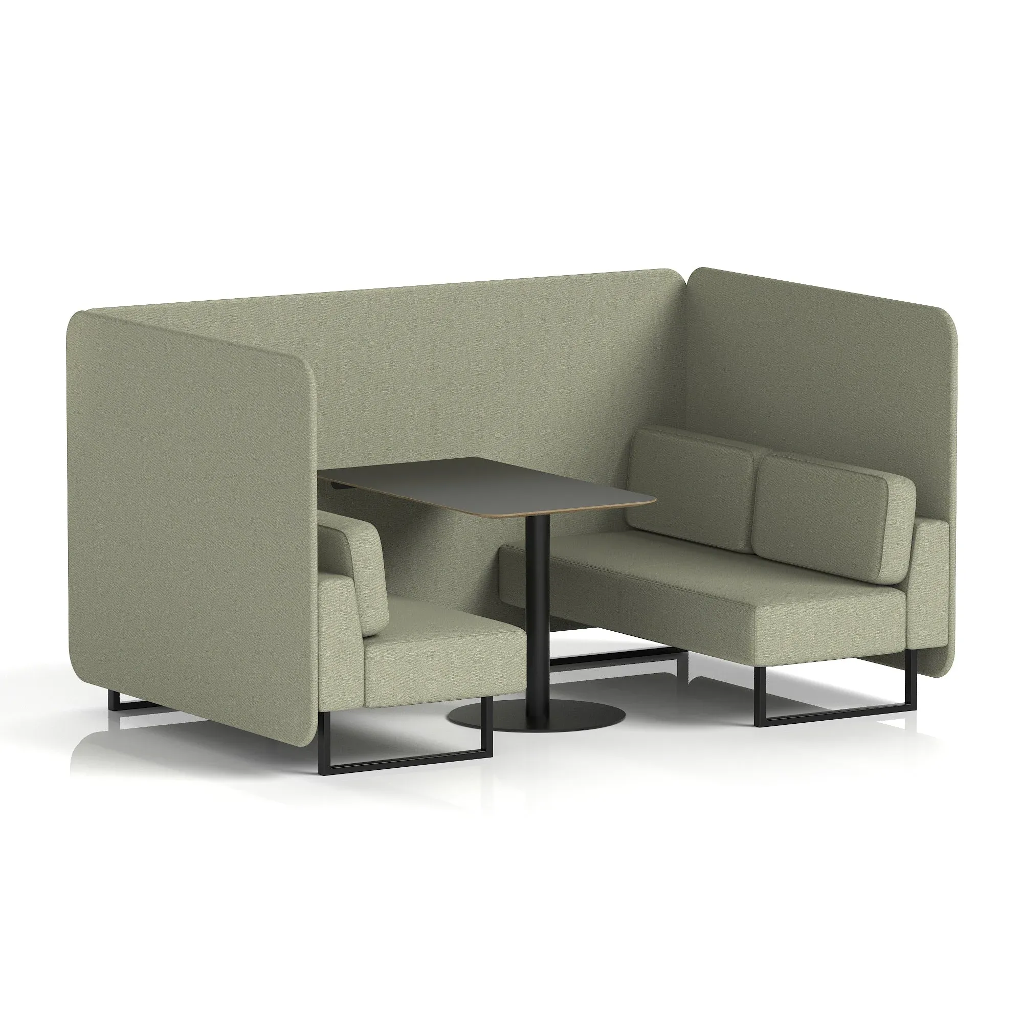 Brixworth Bench Booth With Black Table In Single Tone