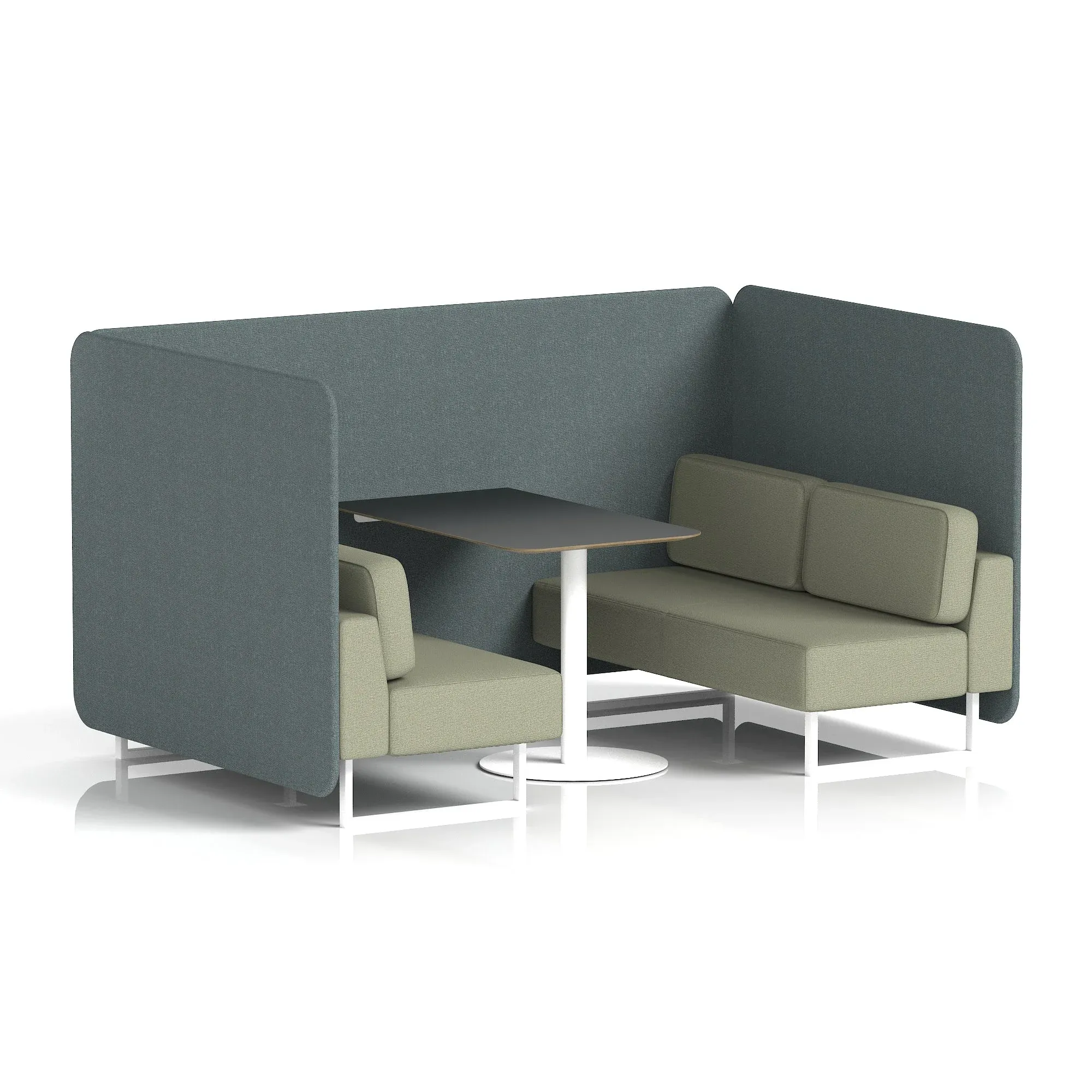 Brixworth Bench Booth With Black Table In Two Tone