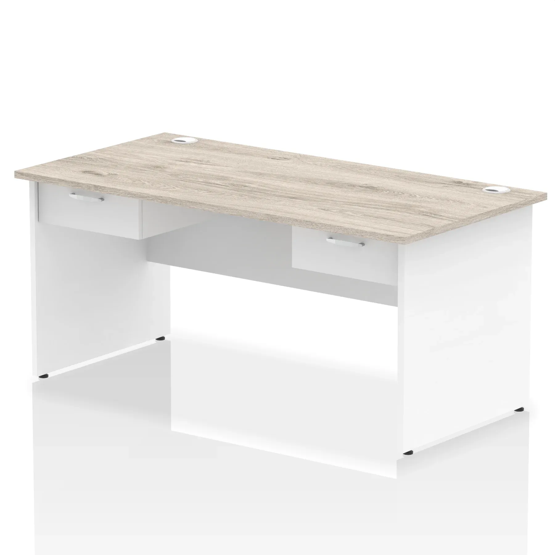 Impulse Panel End Straight Desk Frame With Two One Drawer Fixed Pedestals