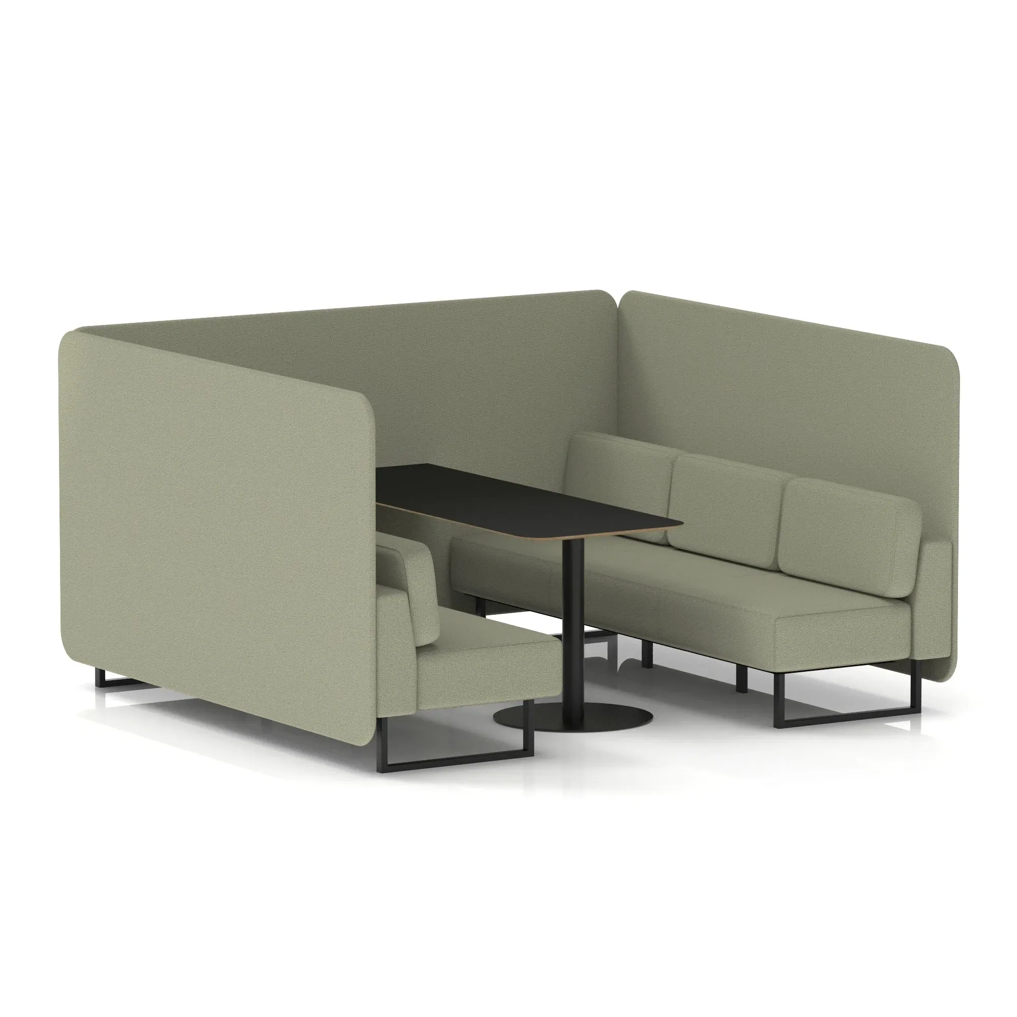 Brixworth Bench Booth With Black Table In Single Tone
