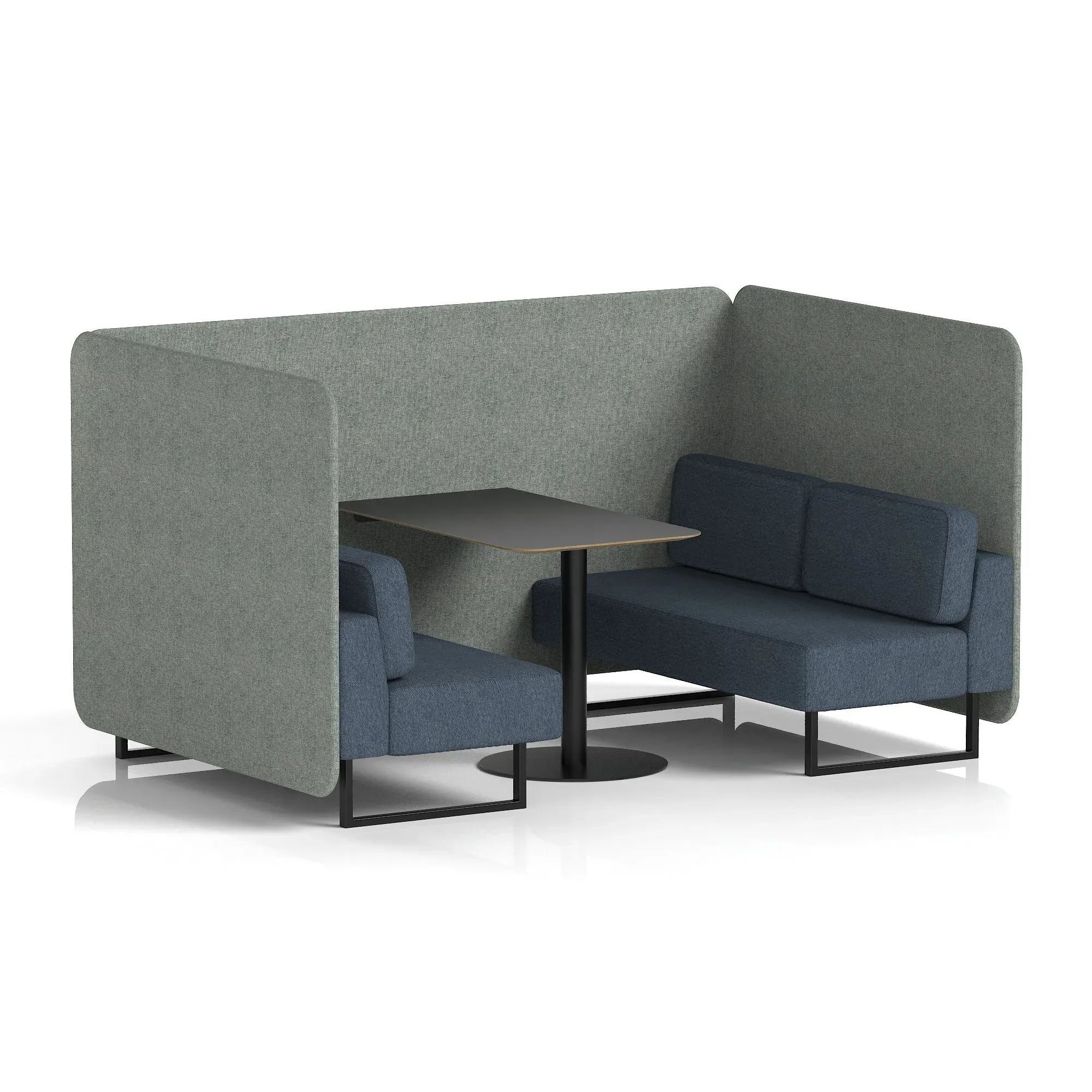 EE - Brixworth Bench Booth With Black Table In Two Tone
