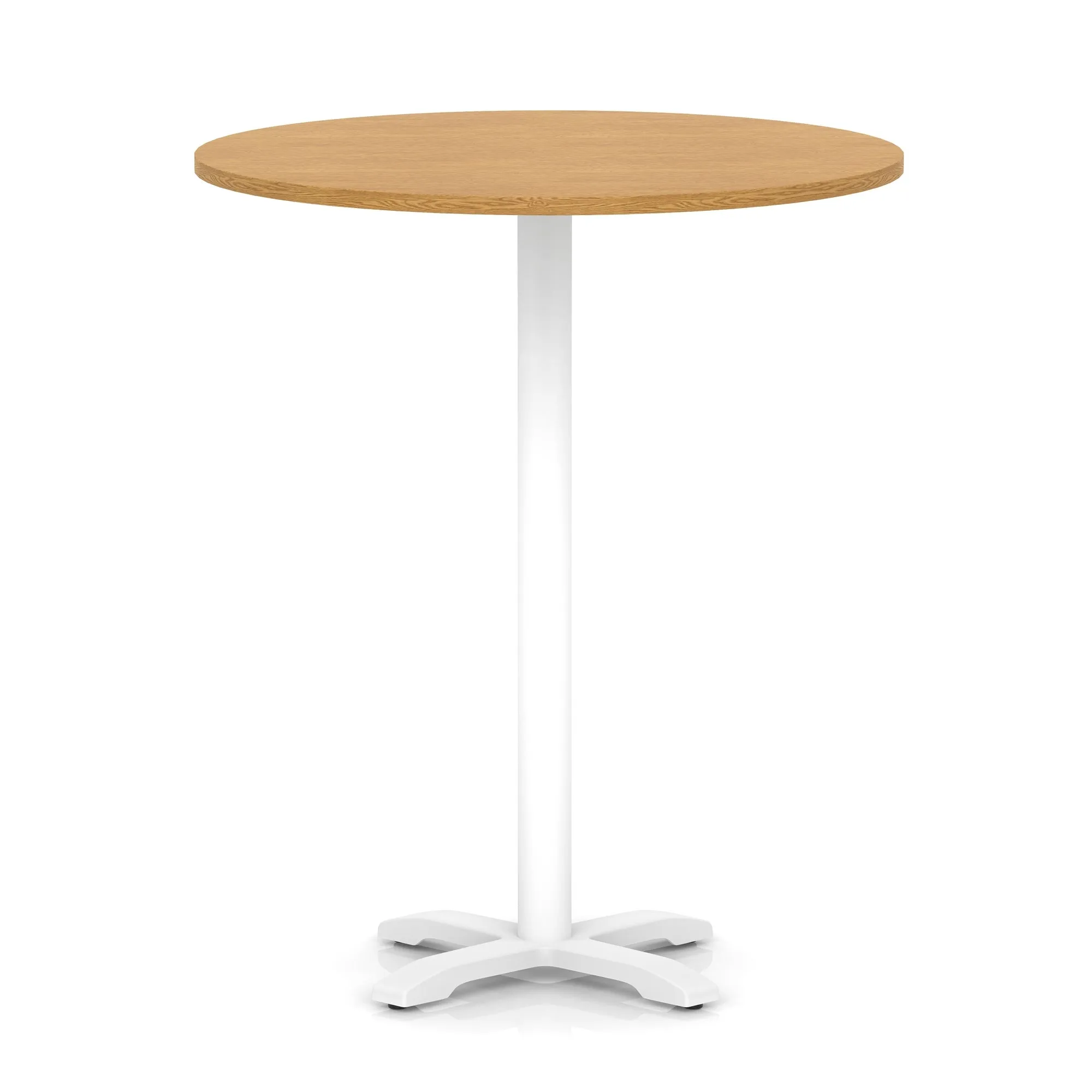 Italia Round Poseur Table With Cross Base White Leg