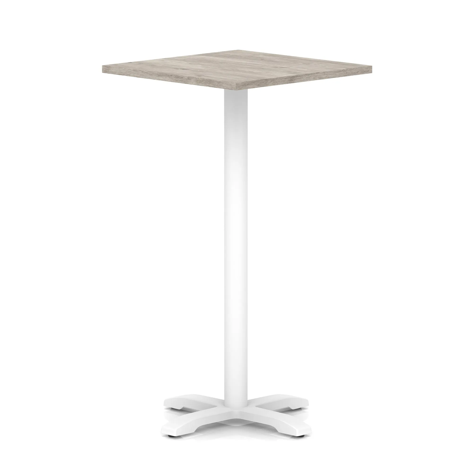 EE - Italia Square Poseur Table With Cross Base White Leg