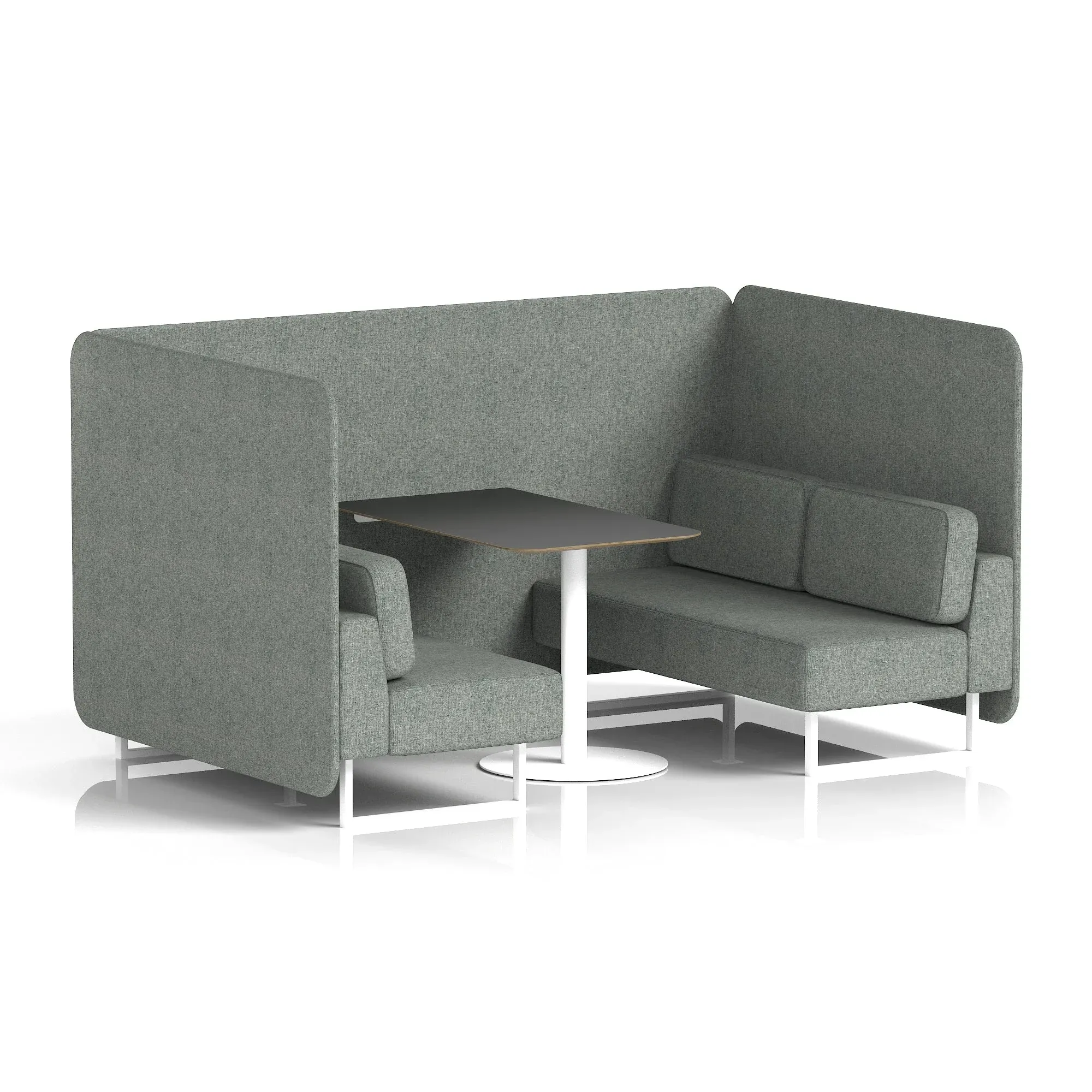 EE - Brixworth Bench Booth With Black Table In Single Tone