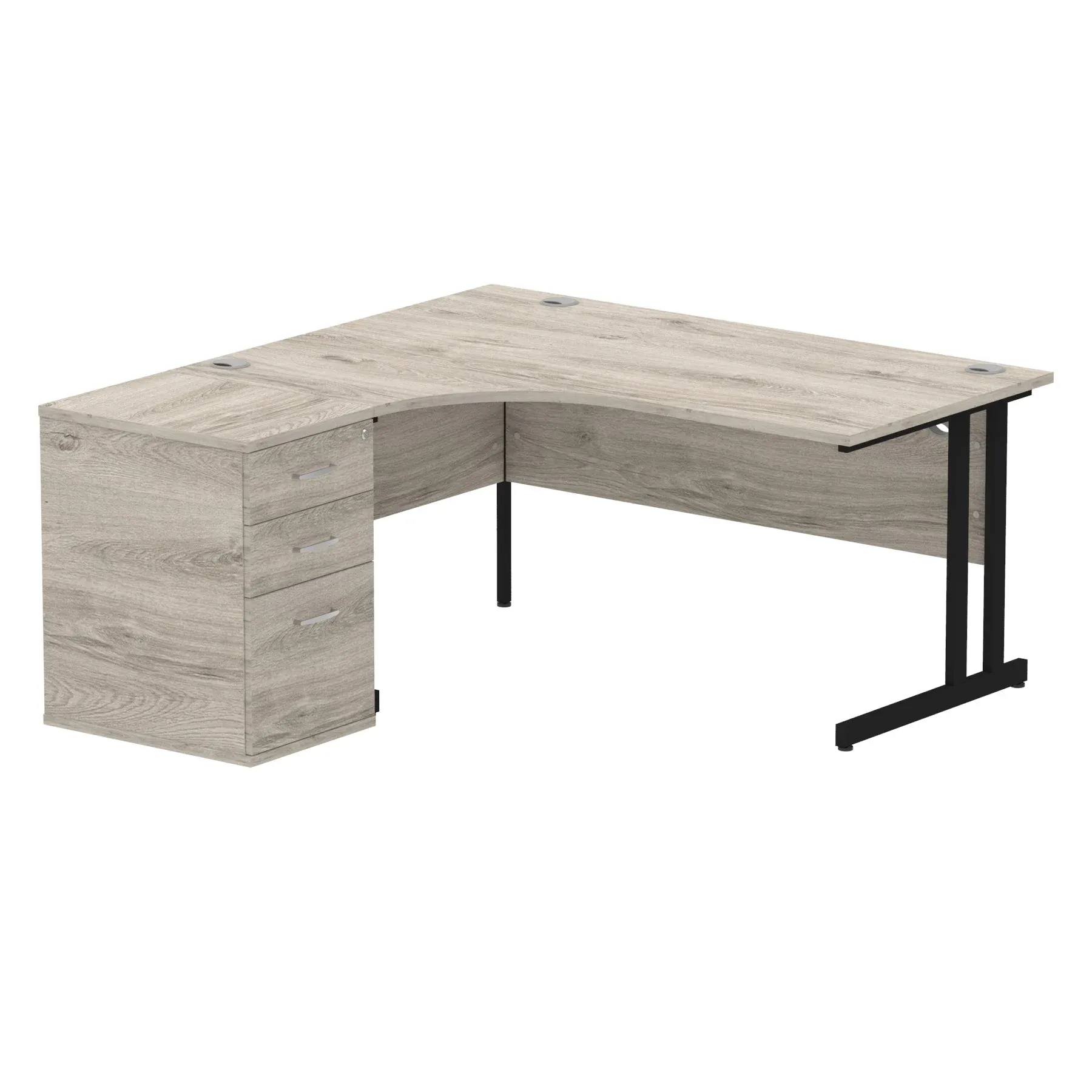 EE - Impulse 1600mm Cantilever Left Crescent Desk Workstation