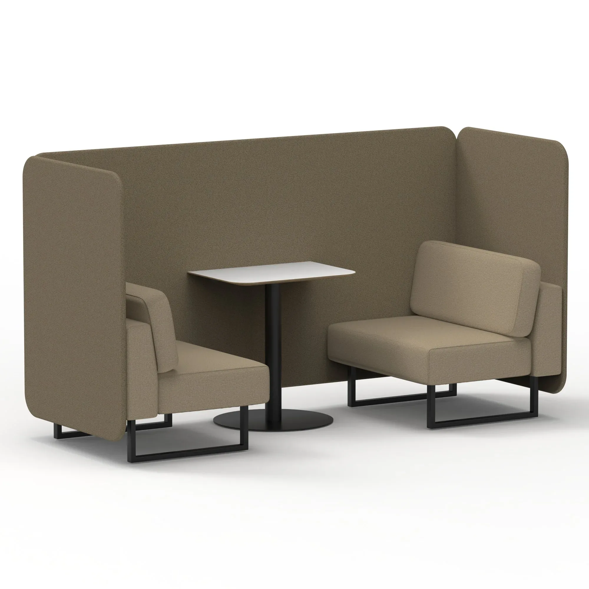 Brixworth Bench Booth With White Table In Two Tone