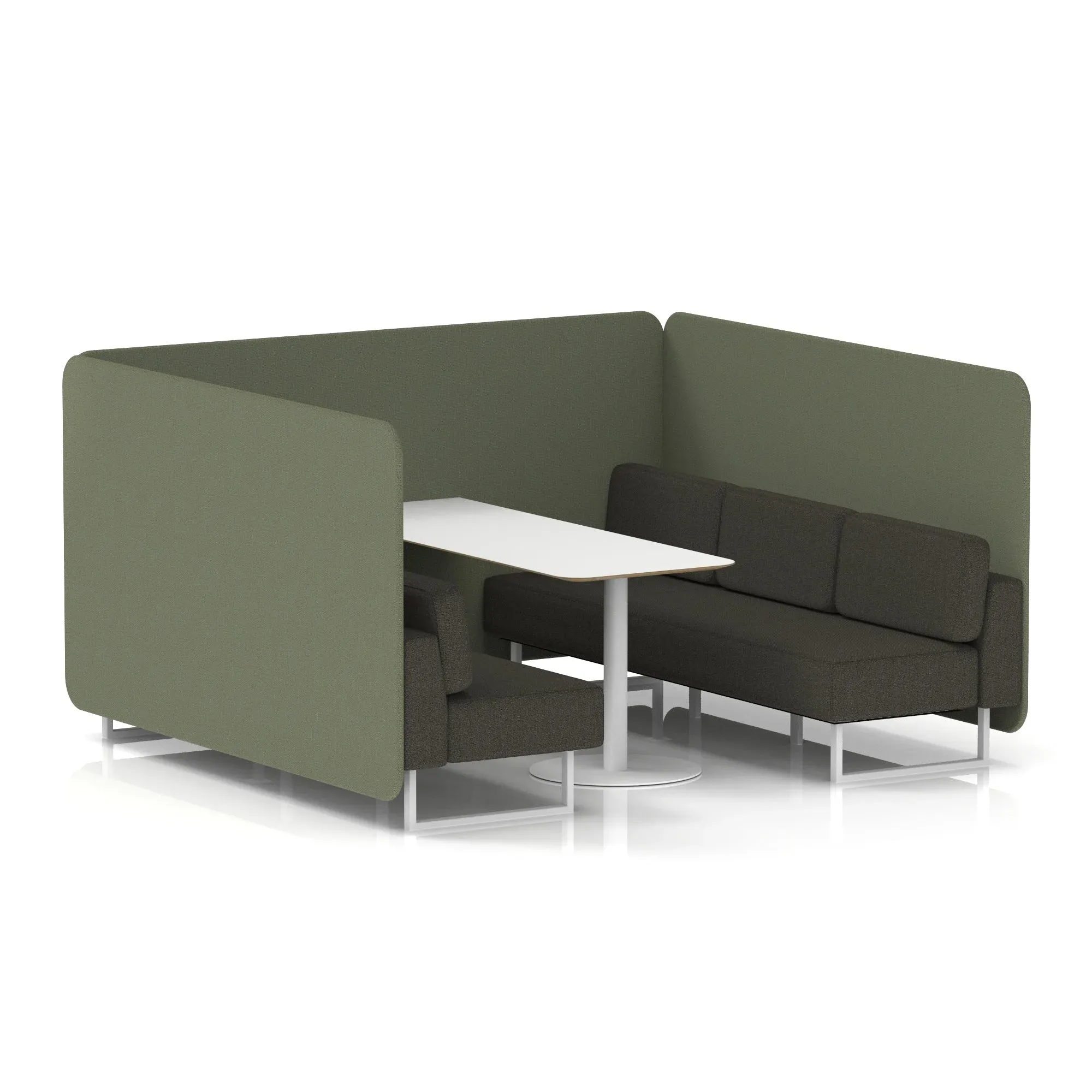 Brixworth Bench Booth With White Table In Two Tone