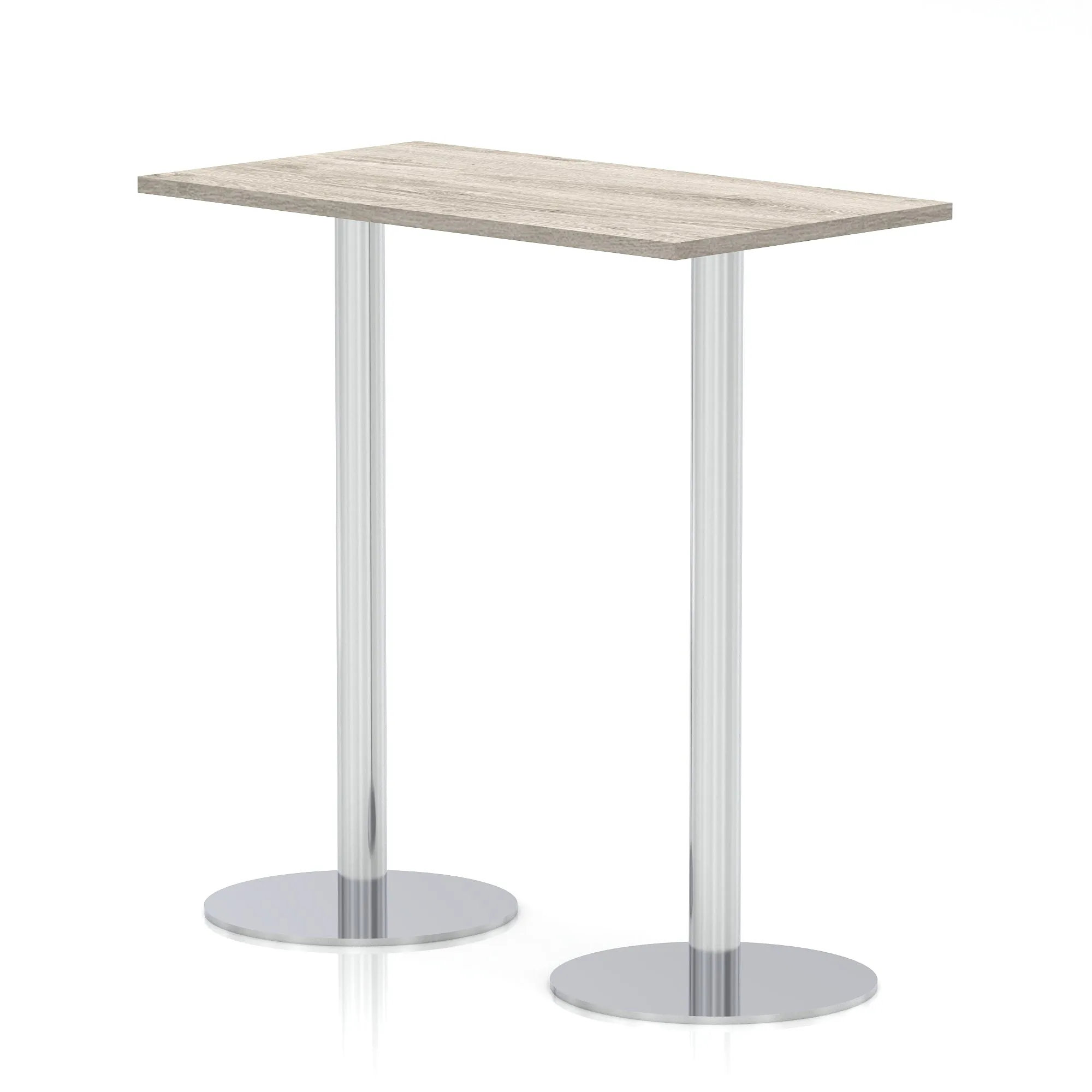 Italia Slimline Rectangular Poseur Table Silver Leg