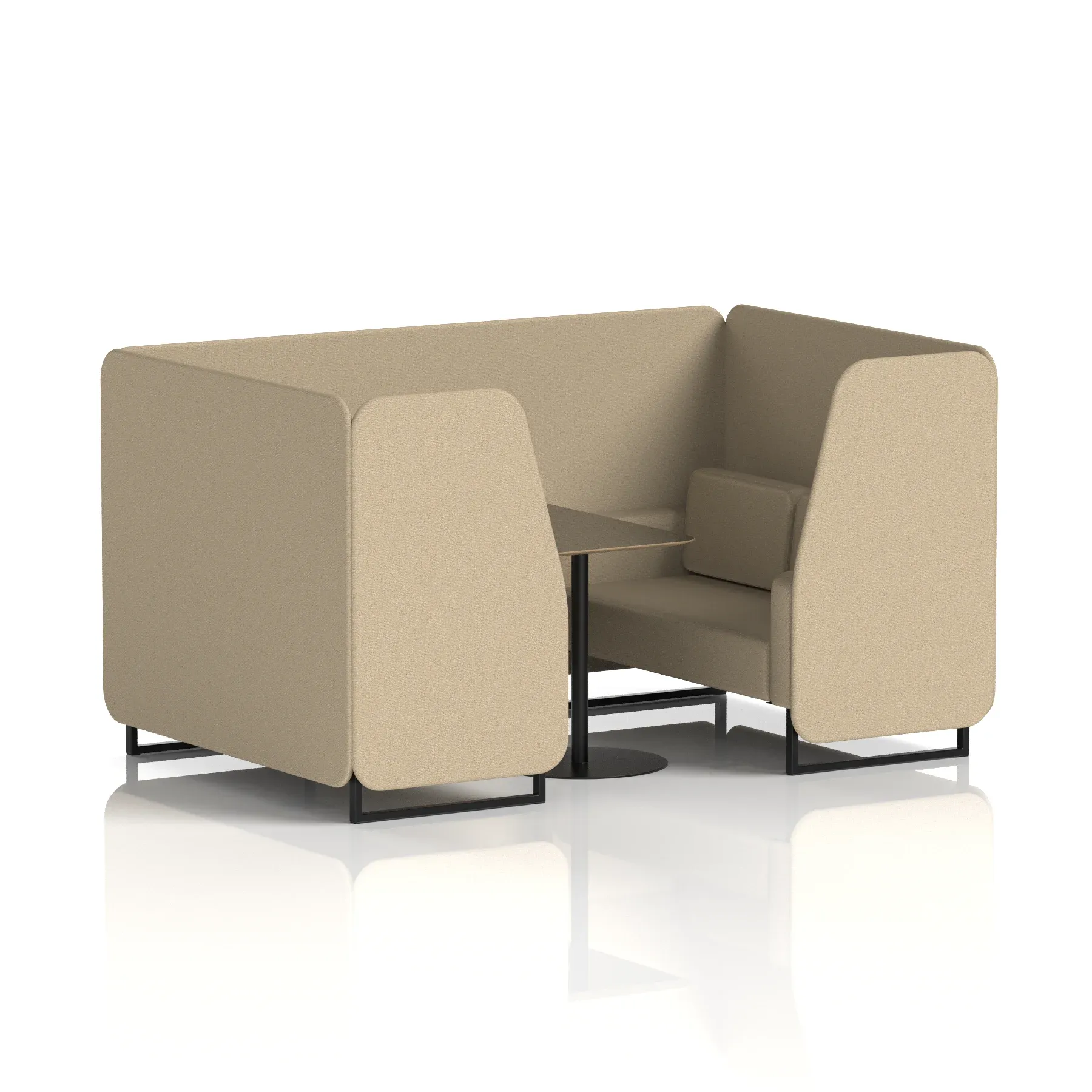Brixworth Booth With Black Table In Single Tone