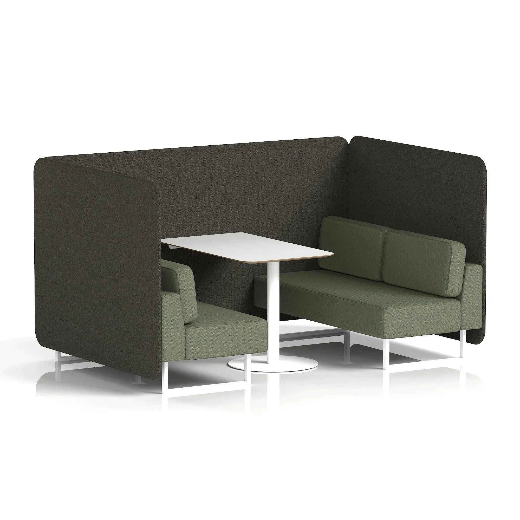 Brixworth Bench Booth With White Table In Two Tone