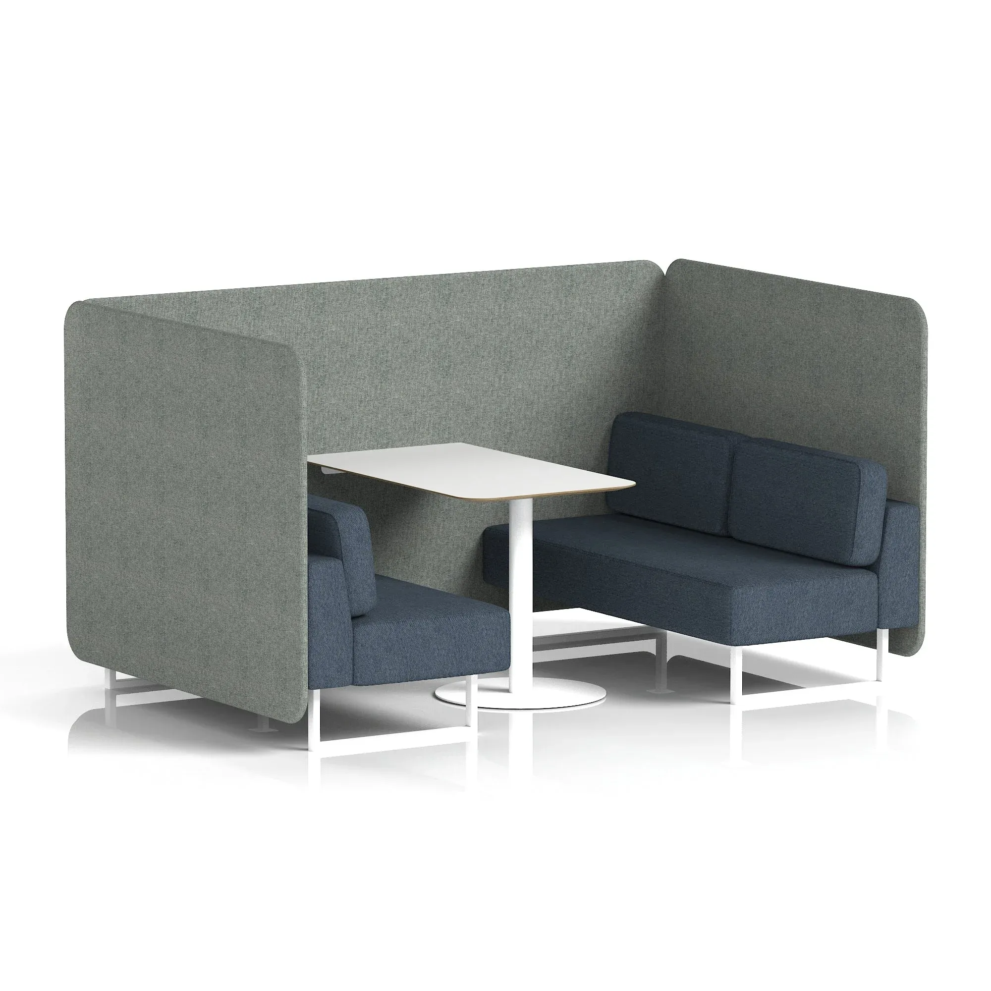 EE - Brixworth Bench Booth With White Table In Two Tone