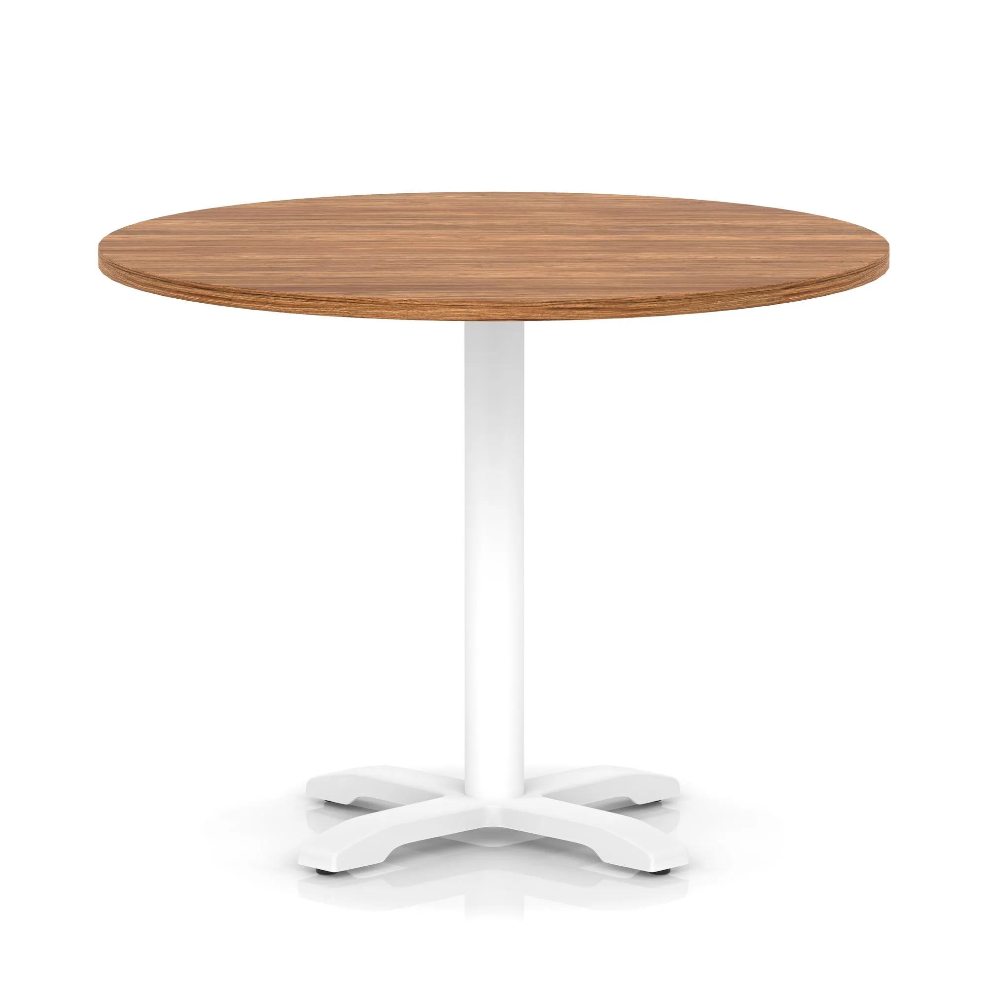 EE - Italia Round Poseur Table With Cross Base White Leg
