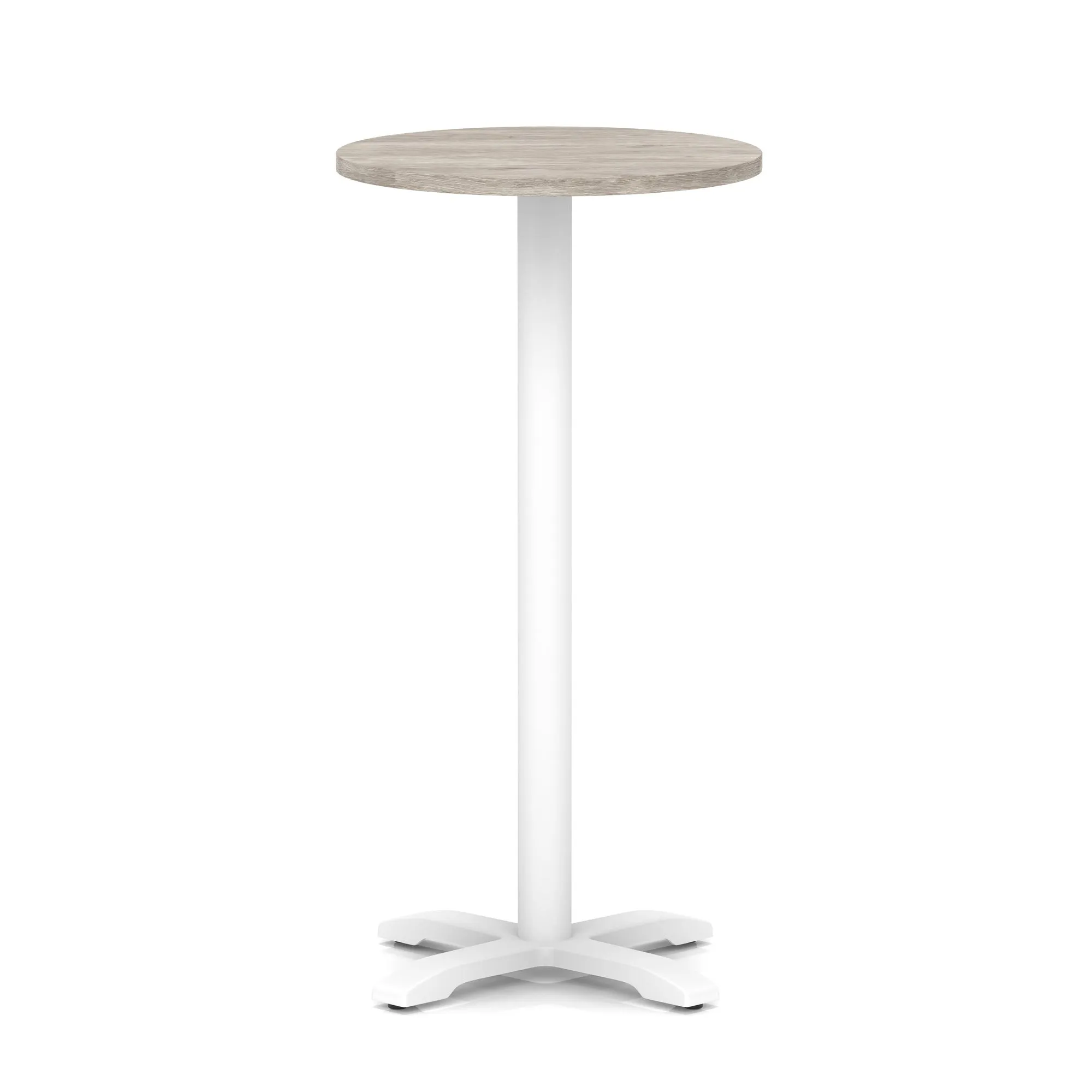 EE - Italia Round Poseur Table With Cross Base White Leg